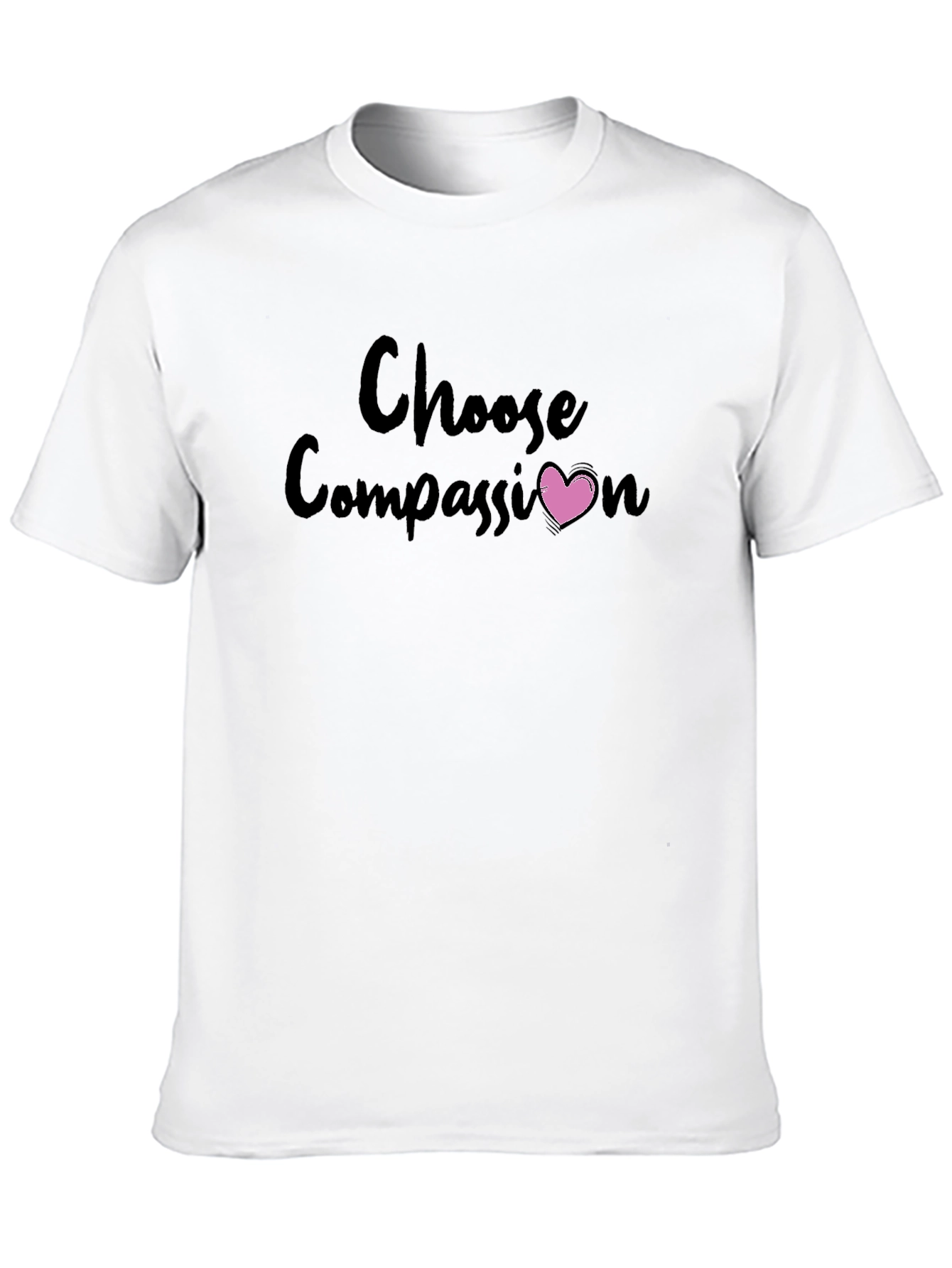 Black Choose Compassion Graphic Tee - Soft Cotton Blend view 10
