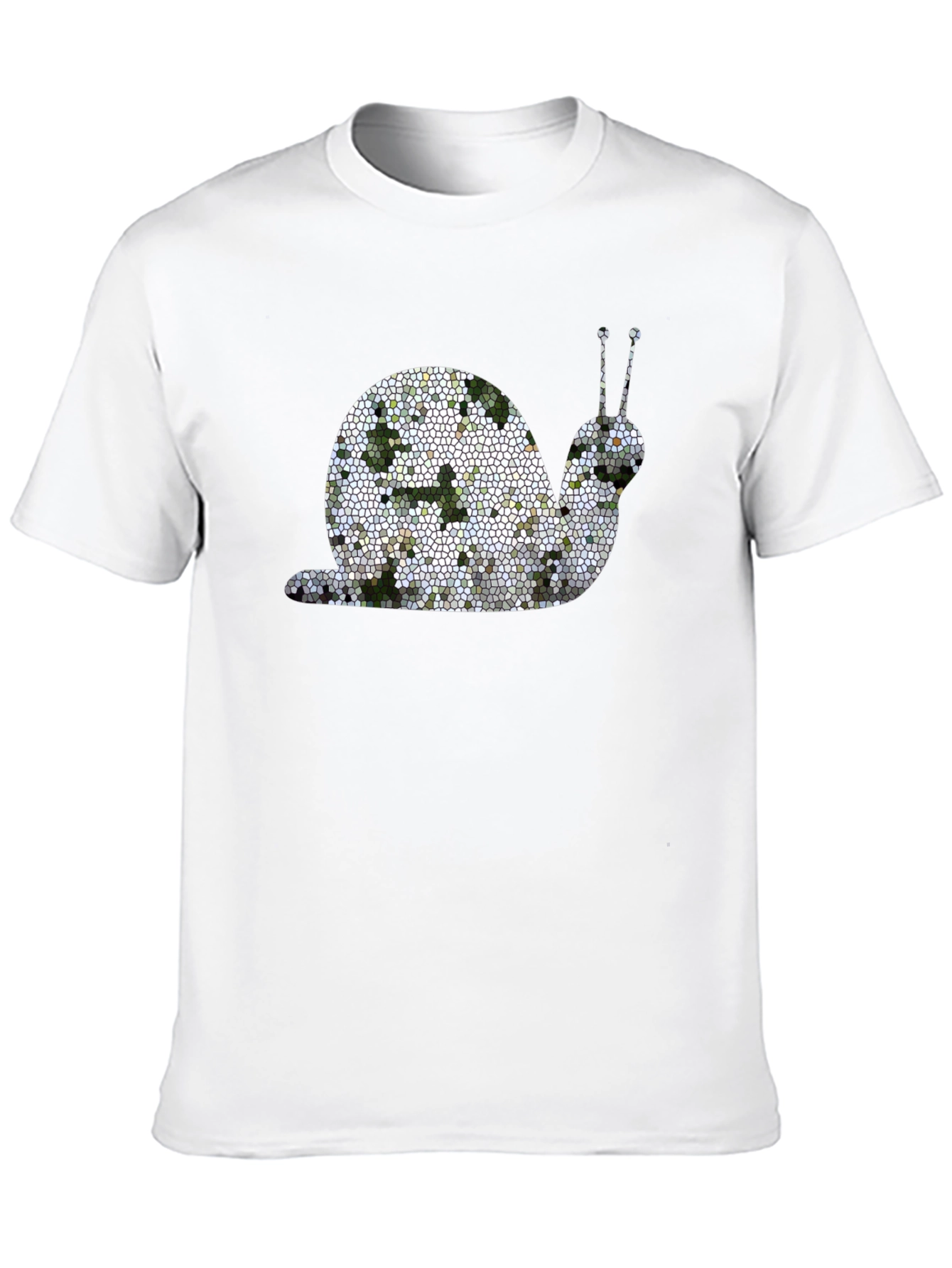 Black Mosaic Snail Graphic Tee - Unique Design view 10
