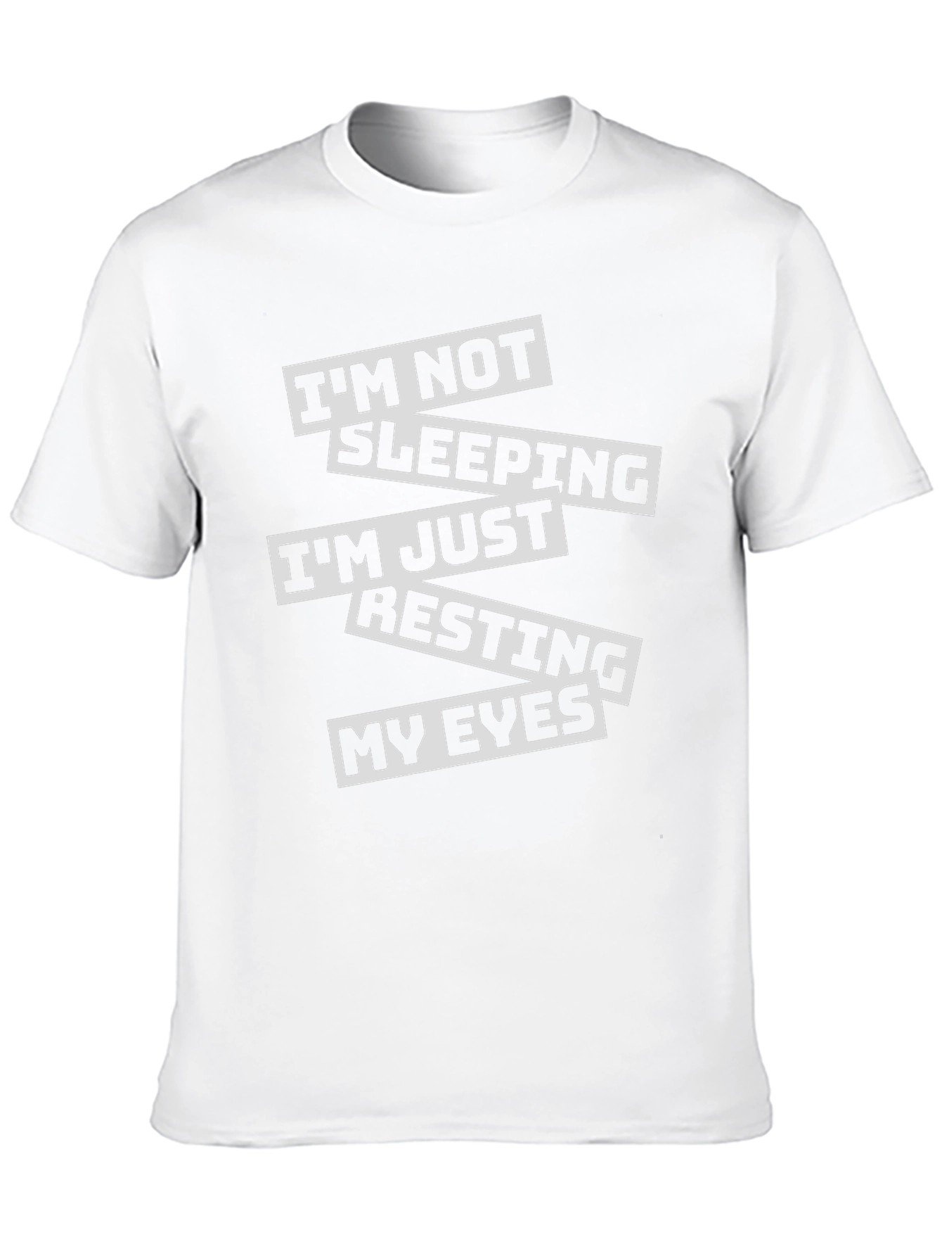 Black Funny I'm Not Sleeping Men's Black T-Shirt view 10