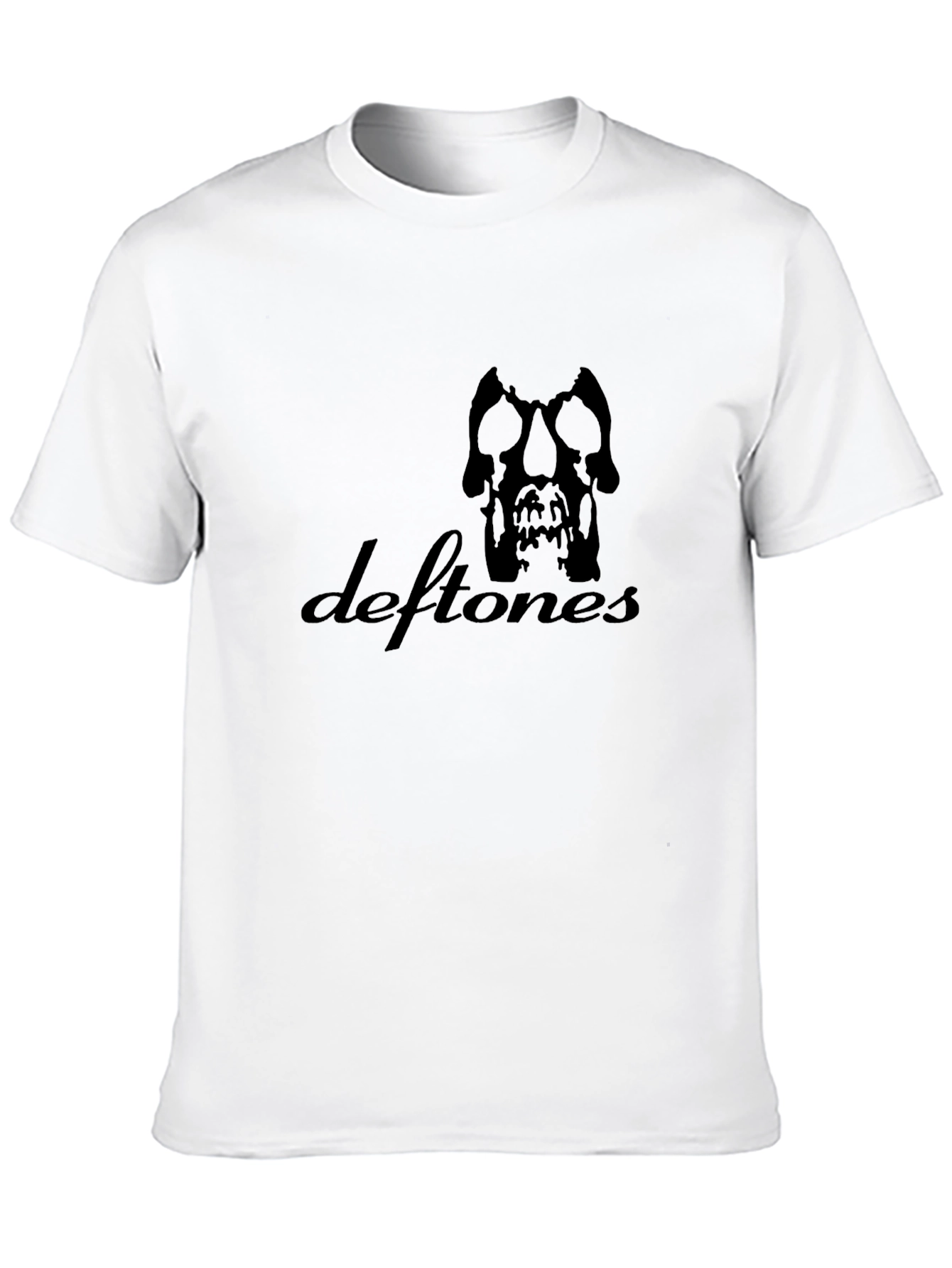 Black Deftones Band Skull Logo Black T-Shirt view 10