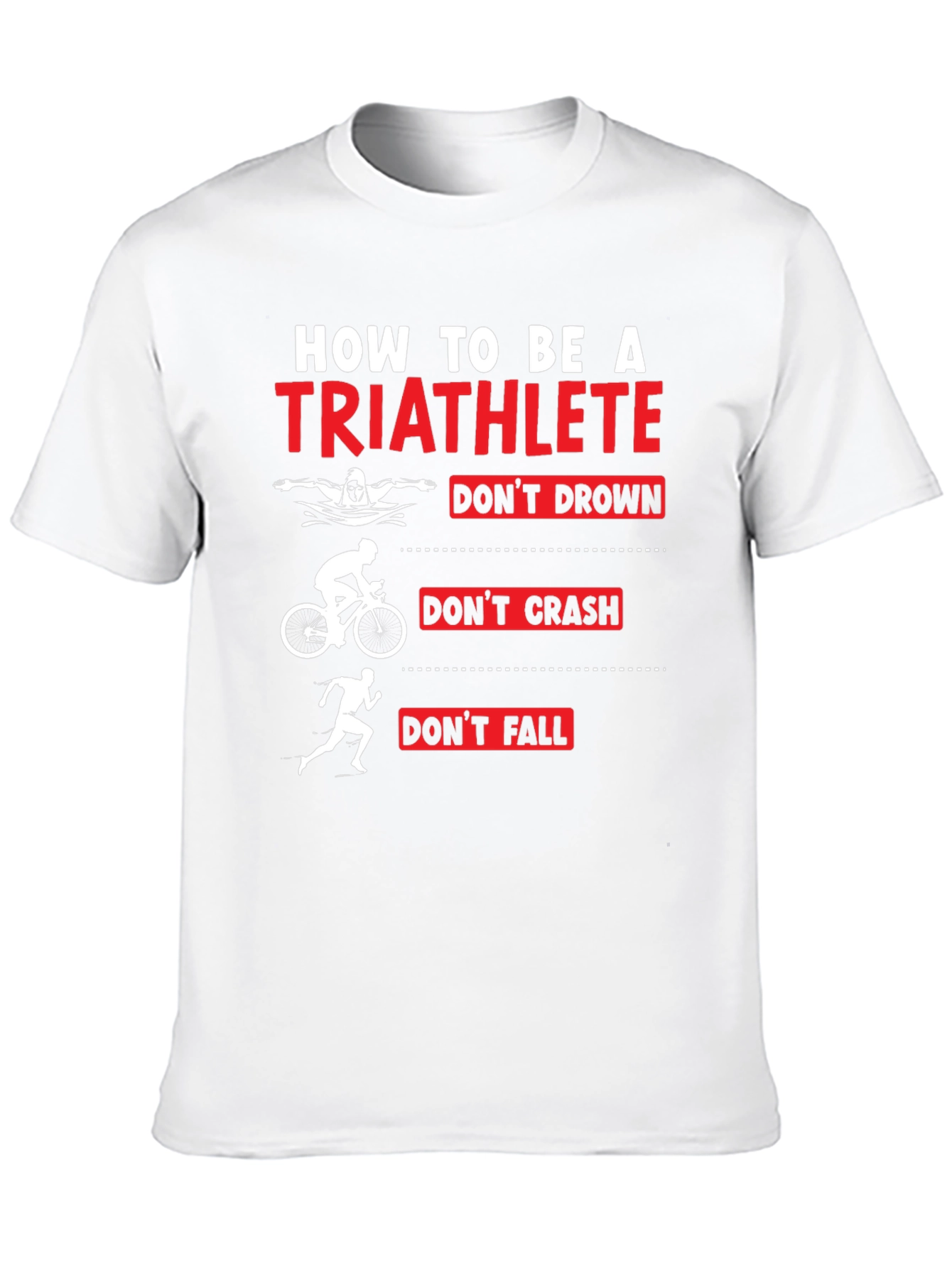 Black Triathlete T-Shirt - Swim Bike Run Funny Tee view 10