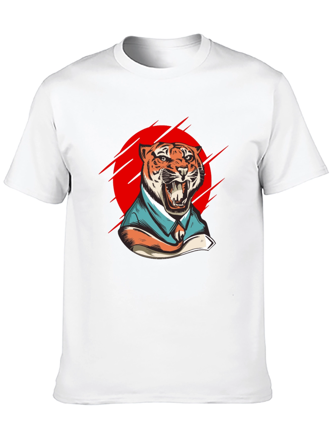 Black Tiger in Suit Graphic T-Shirt - Black view 10