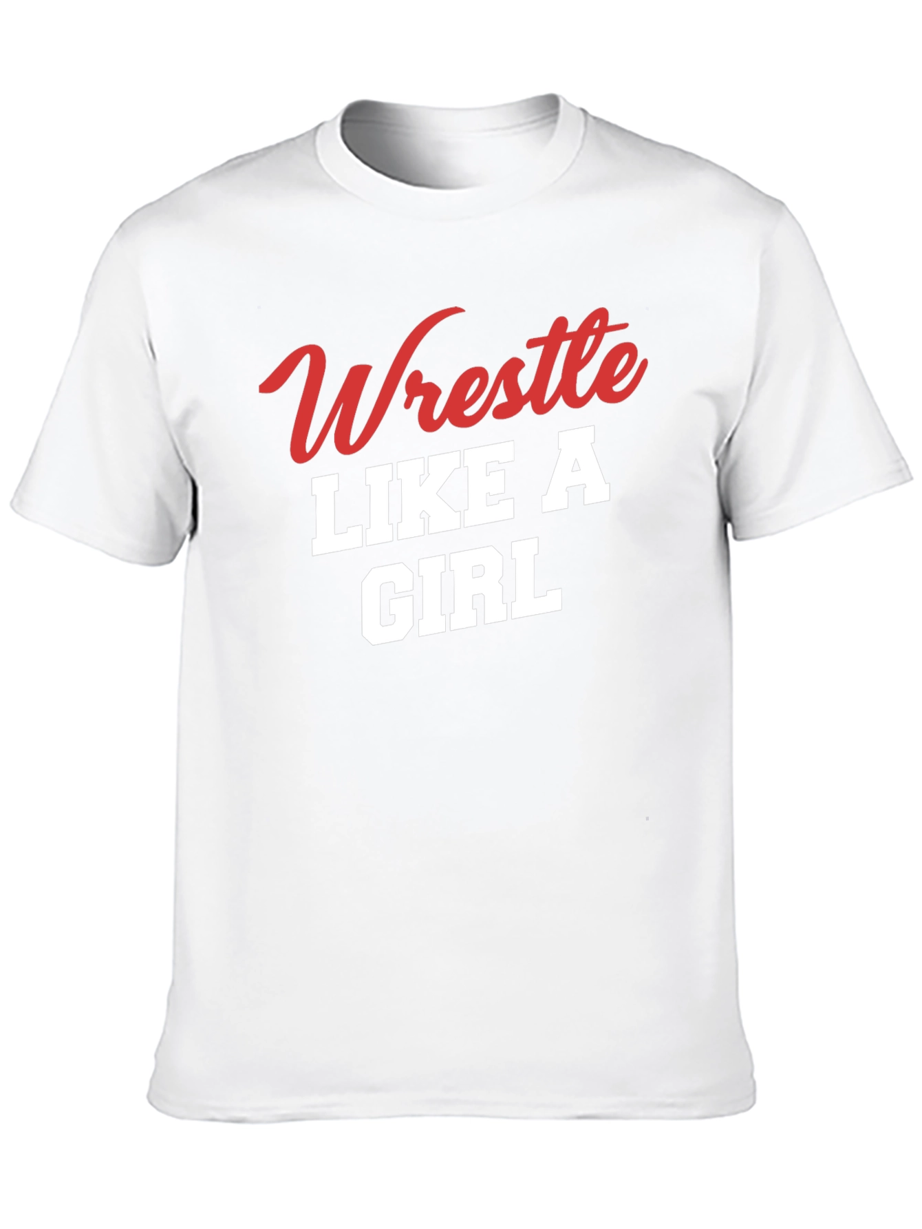 Black Wrestle Like a Girl T-Shirt - Black view 10