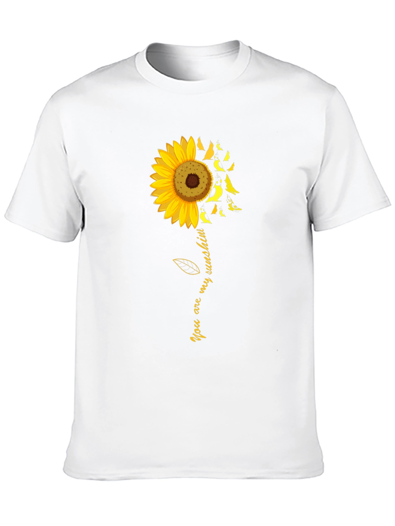 Black Sunflower Bird T-Shirt - You Are My Sunshine Tee view 10
