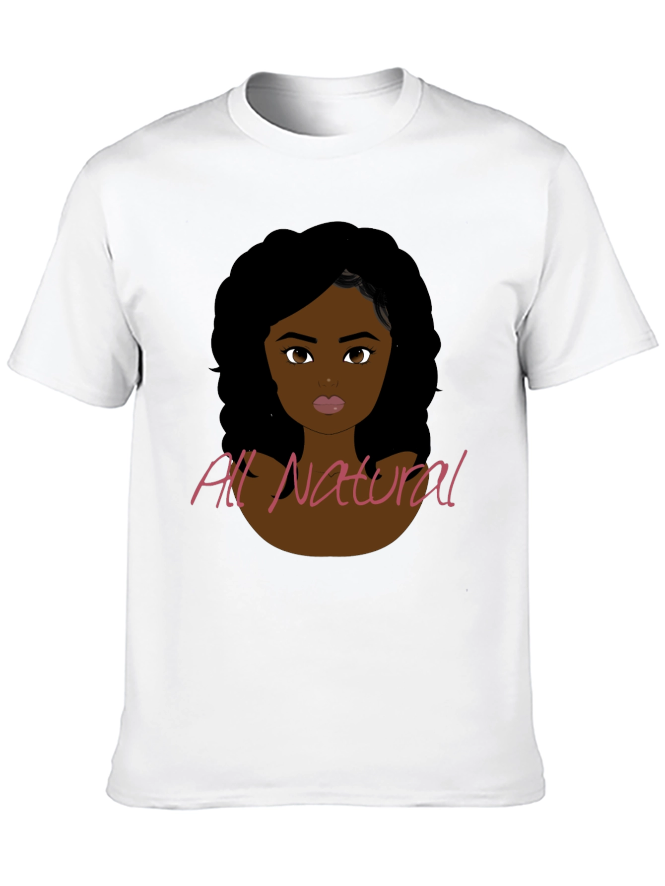 Black All Natural Woman Graphic Print T-Shirt view 10