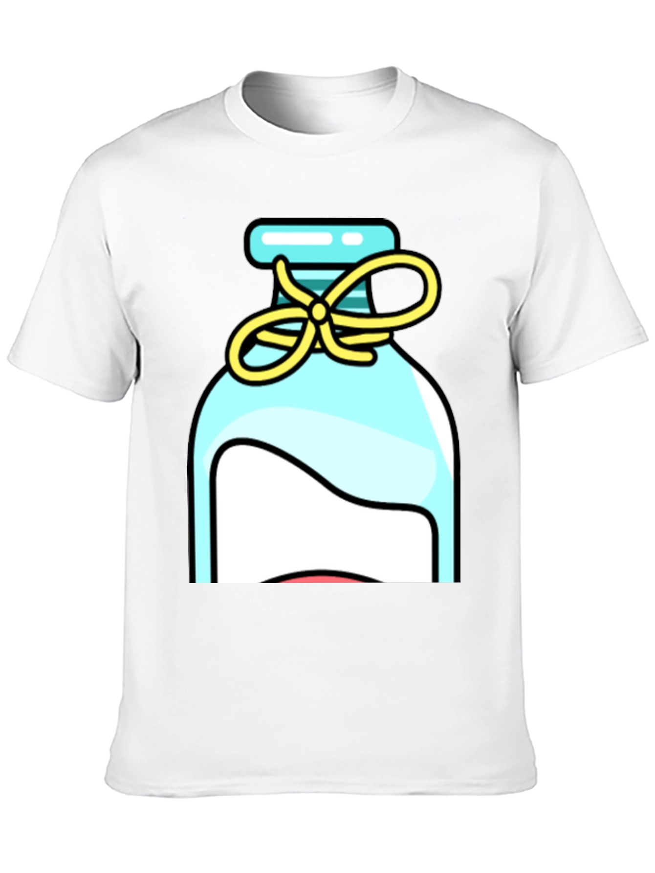 Black Whimsical Bottle Graphic Tee - Stylish Unisex T-Shirt view 10