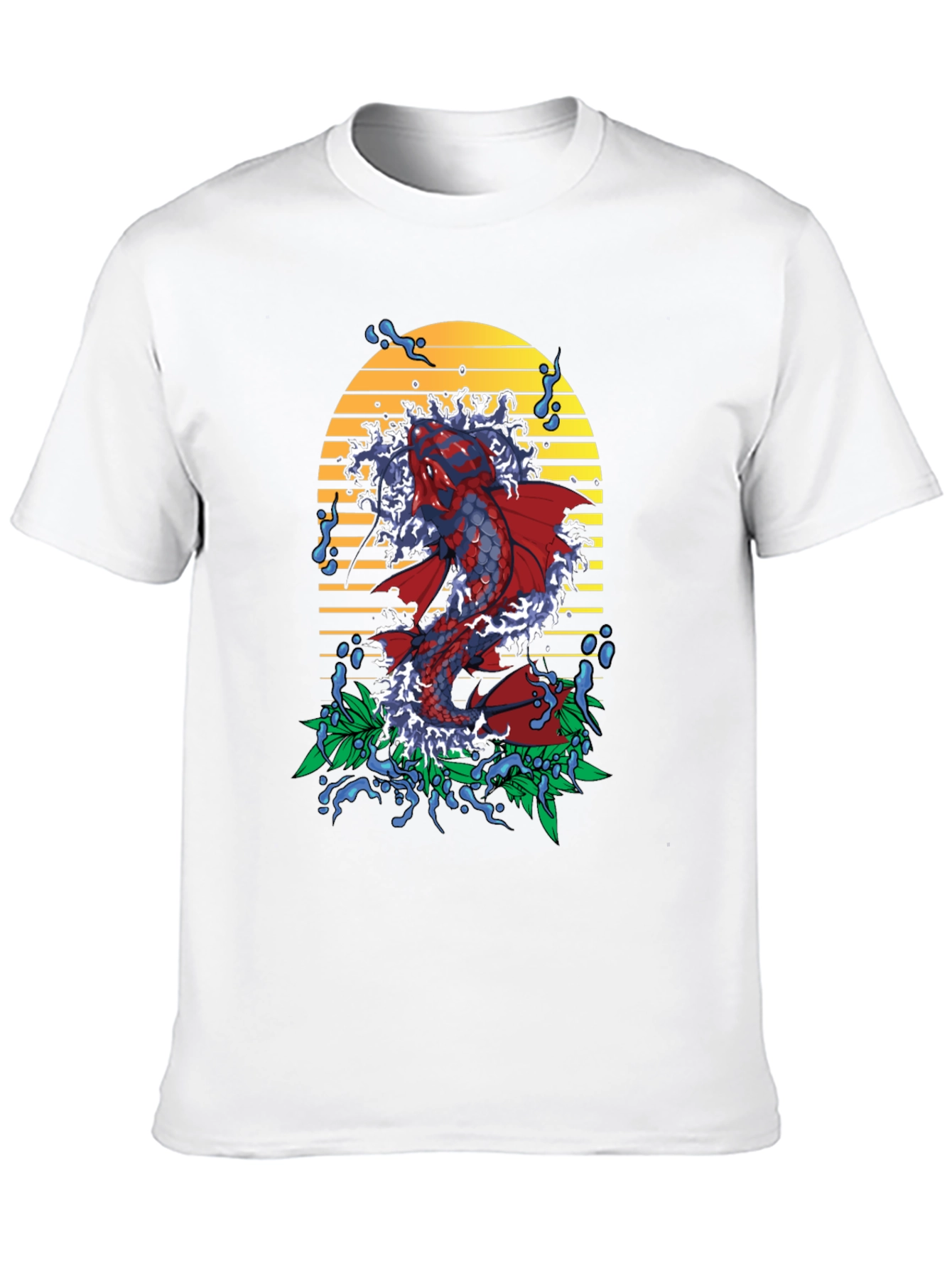 Black Koi Fish Graphic Tee - Men's Black T-Shirt view 10