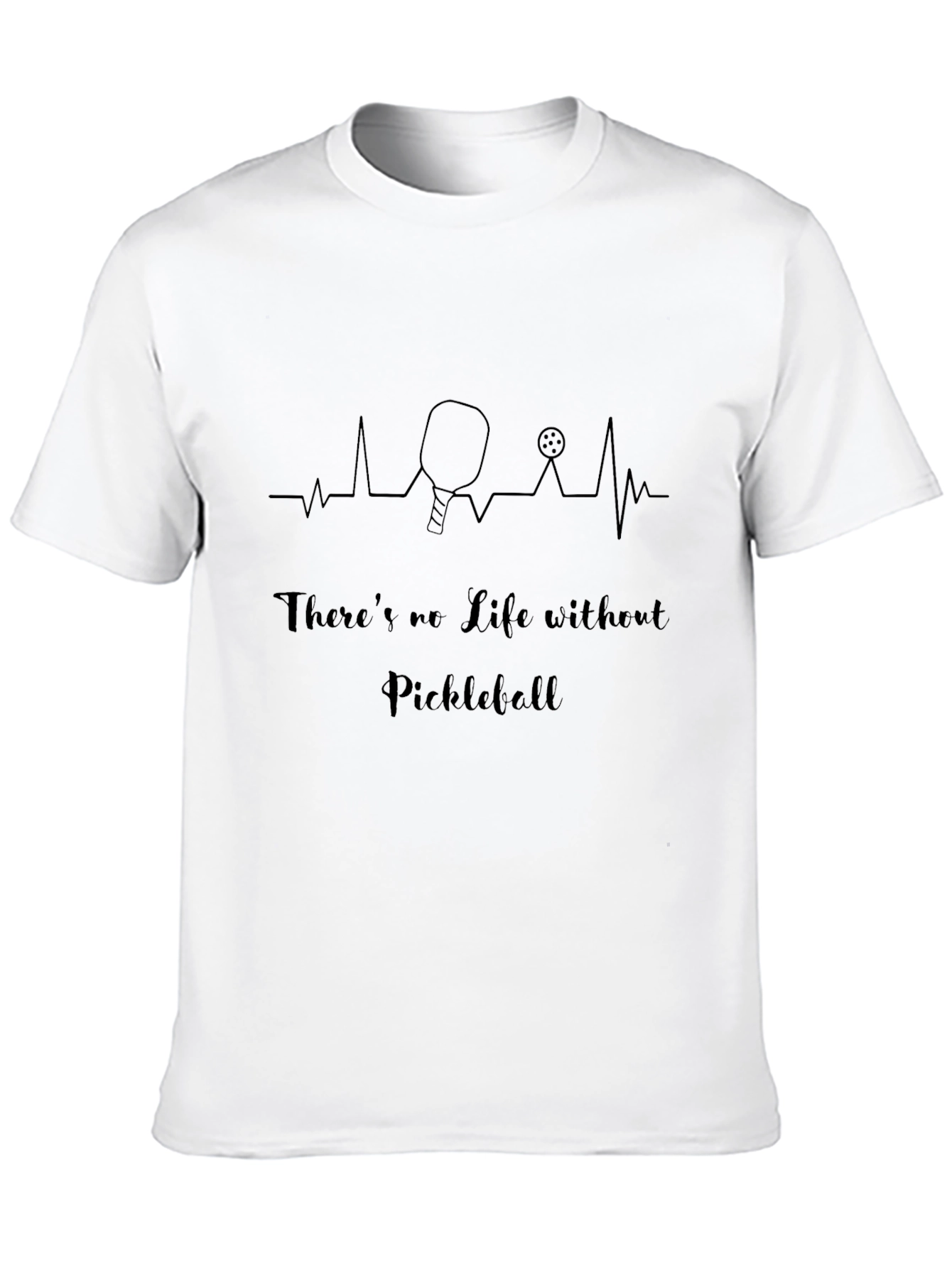 Black Pickleball Heartbeat T-Shirt view 10