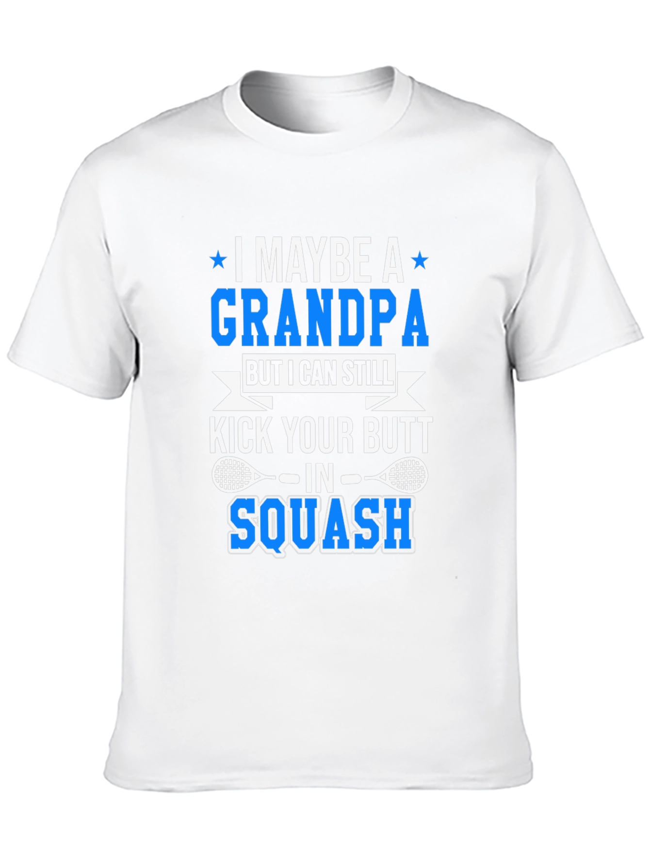 Black Grandpa Squash Player T-Shirt - Kick Your Butt! view 10