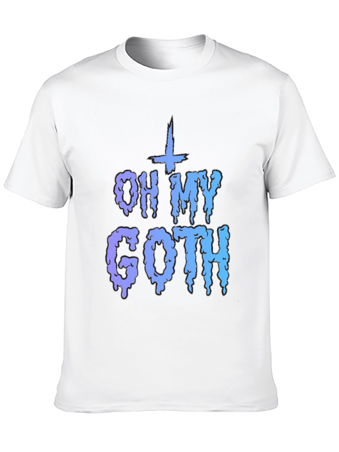 Black Oh My Goth T-Shirt - Black Crew Neck view 10