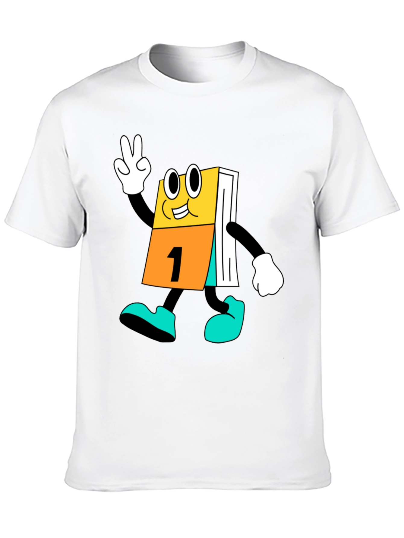 Black Cartoon Calendar Black T-Shirt view 10