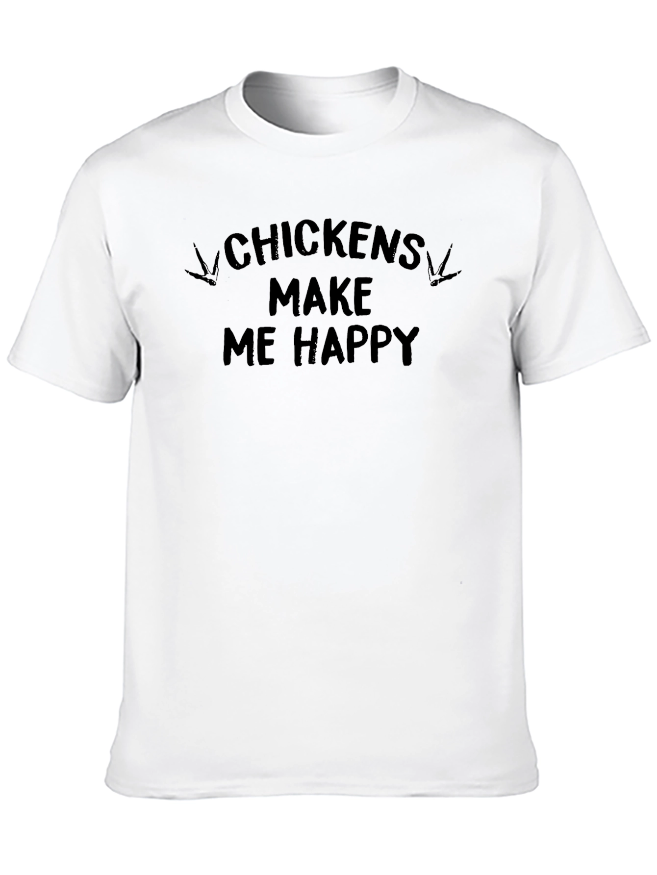 Chickens Make Me Happy Black Graphic T-Shirt - 10
