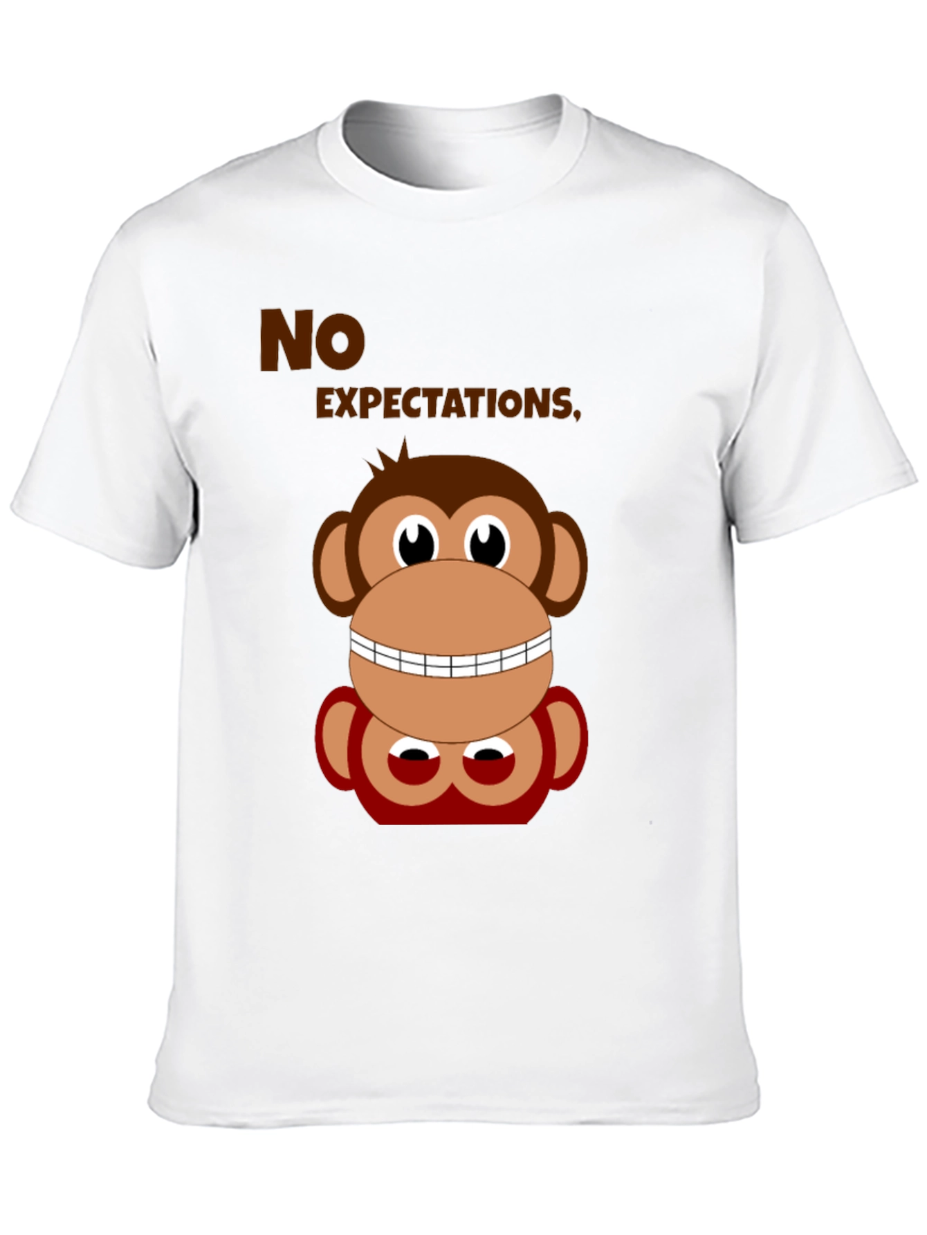 Black Funny Monkey No Expectations Graphic Tee view 10