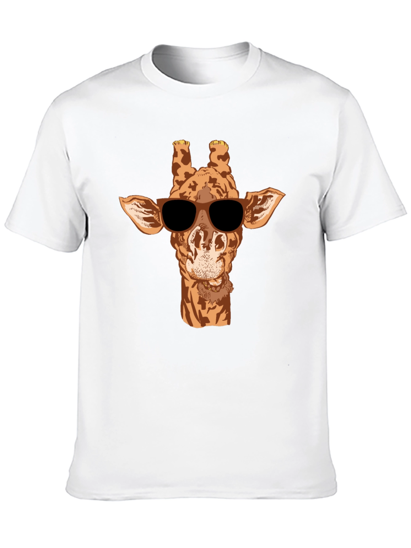 Black Cool Giraffe Graphic Tee - Black Cotton T-Shirt view 10