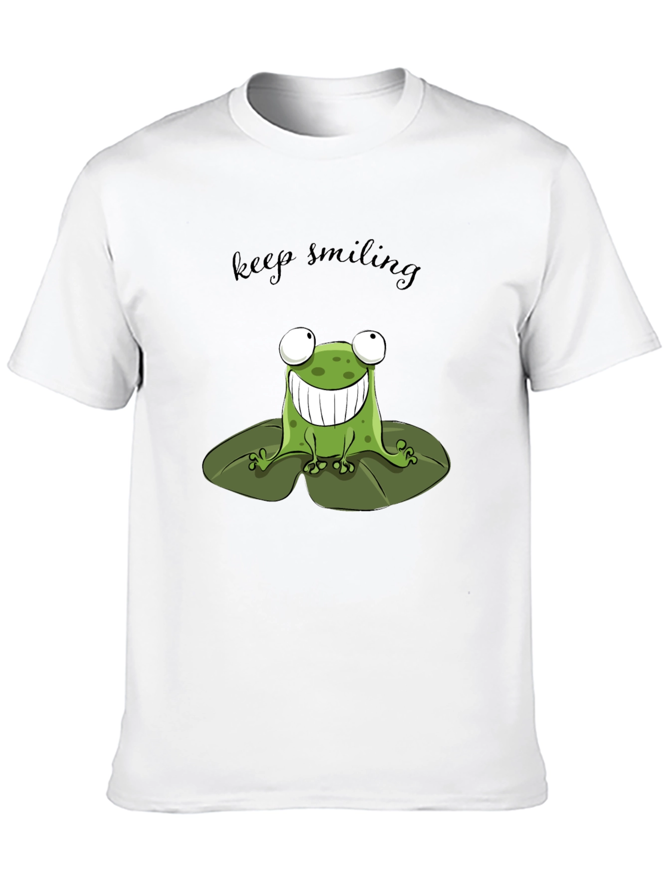 Black Keep Smiling Frog Graphic Tee - Black Cotton Comfort view 10