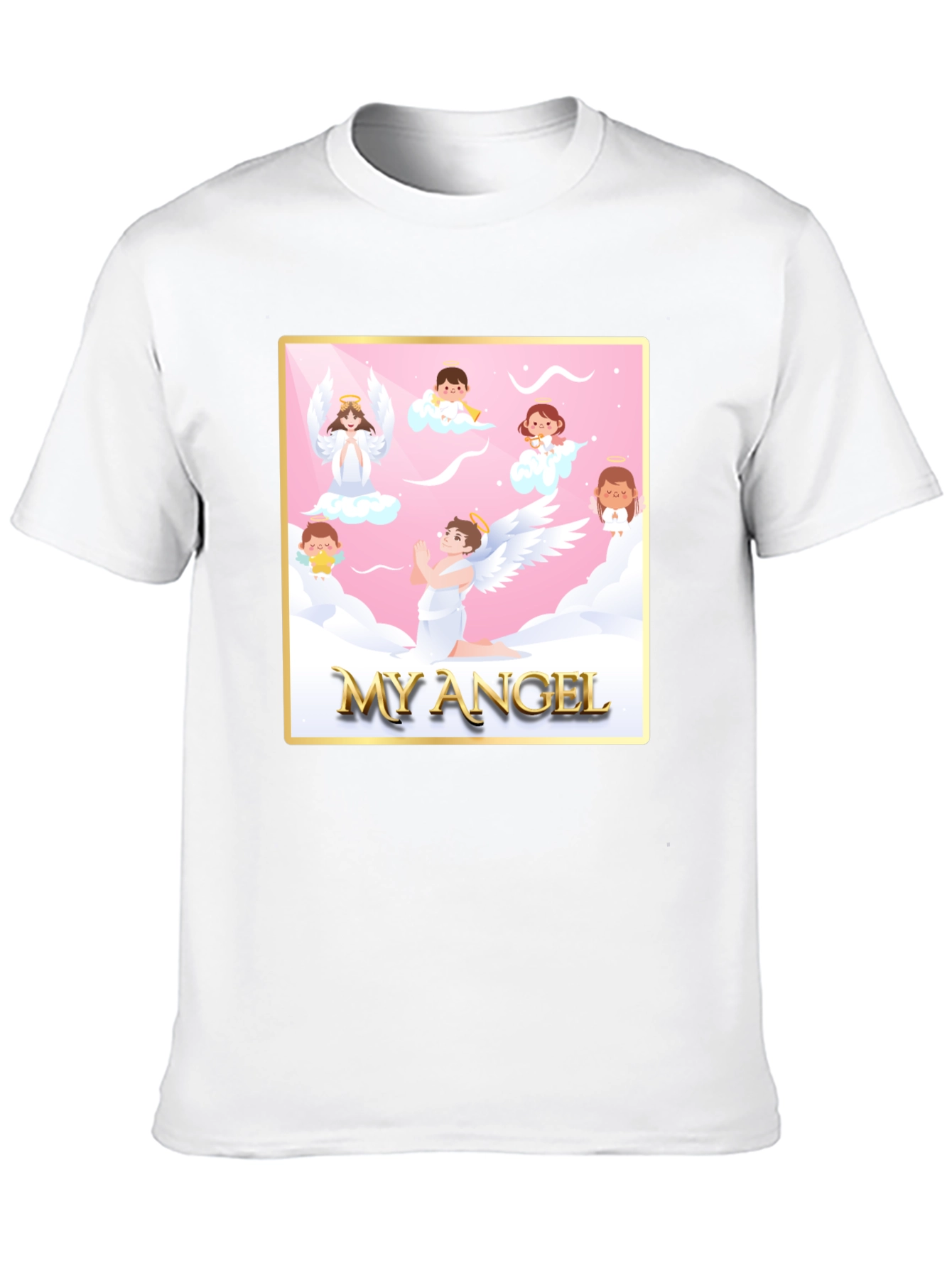 Black My Angel Graphic Tee - Black Crew Neck T-Shirt view 10