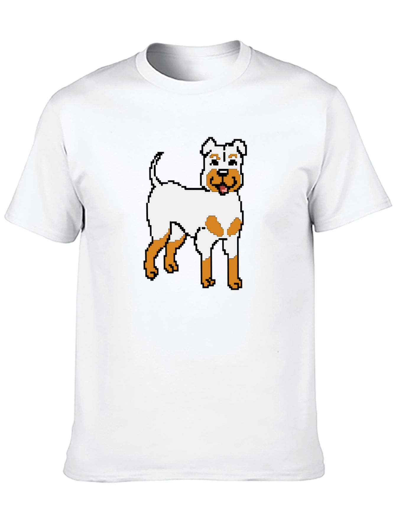Black Pixel Dog Graphic T-Shirt - Unique Canine Design view 10