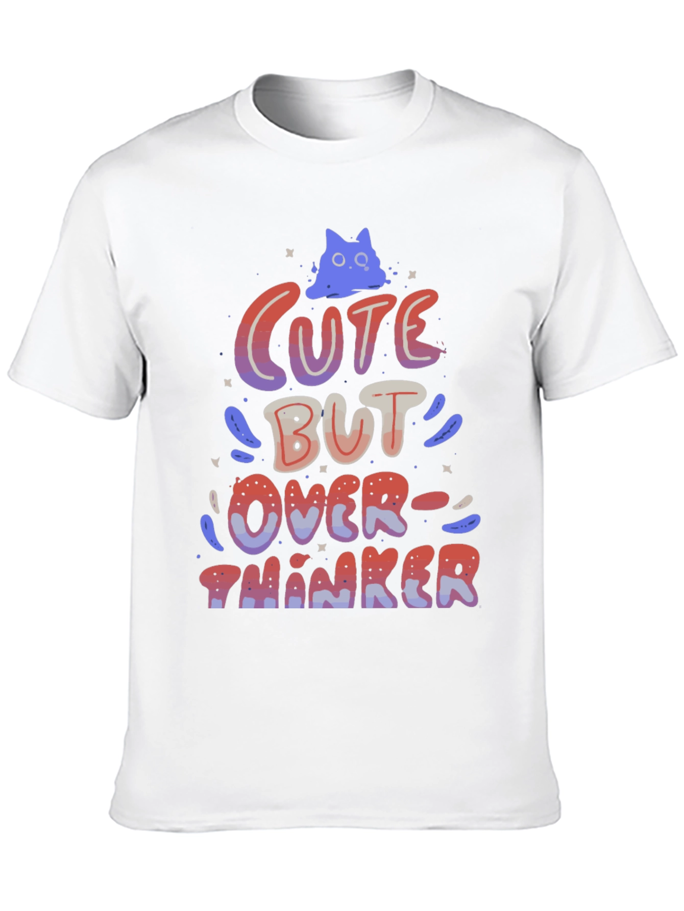 Black Cute But Overthinker Graphic T-Shirt view 10