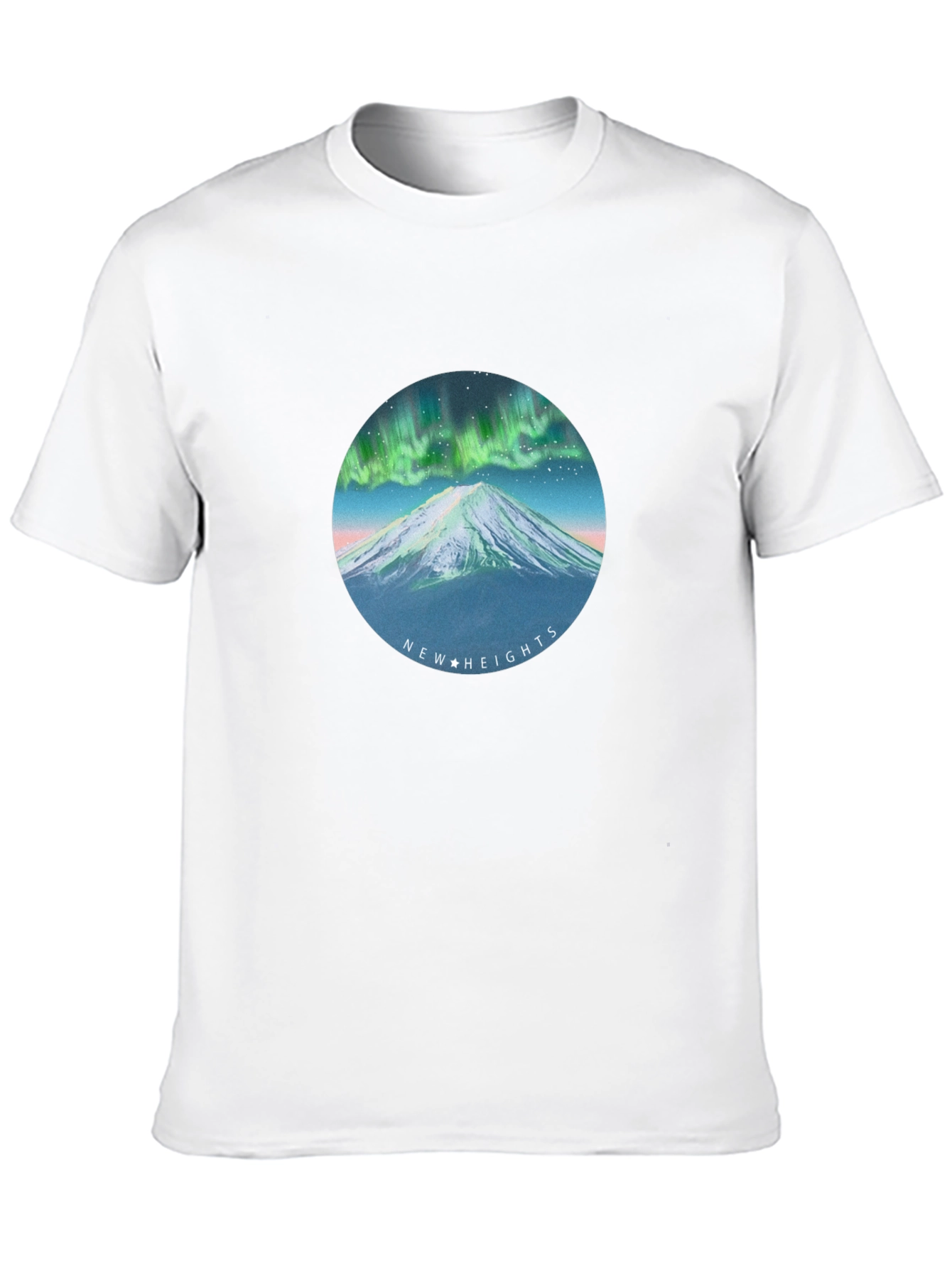 Black Aurora Mountain T-Shirt - New Heights Graphic Tee view 10