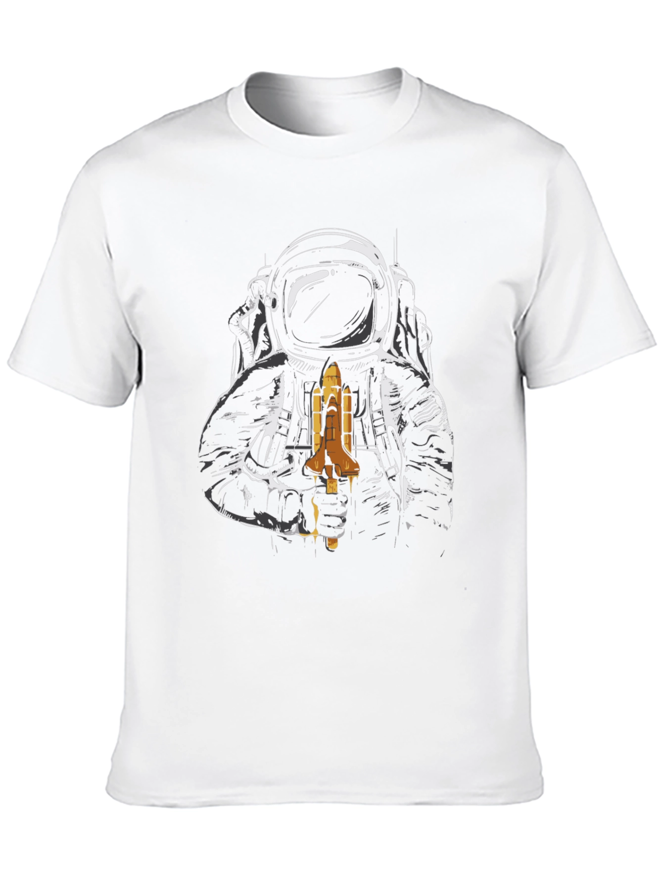Black Astronaut Space Shuttle Graphic Tee view 10