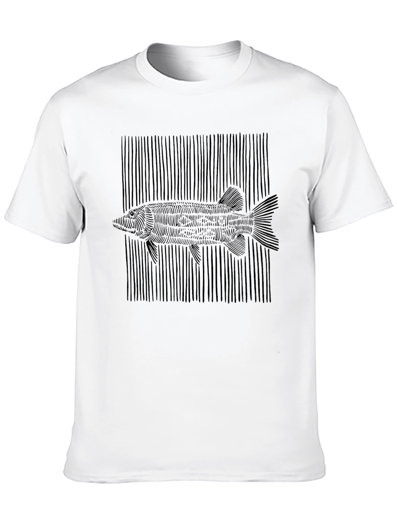 Black Abstract Fish Graphic Tee - Mens Black T-Shirt view 10