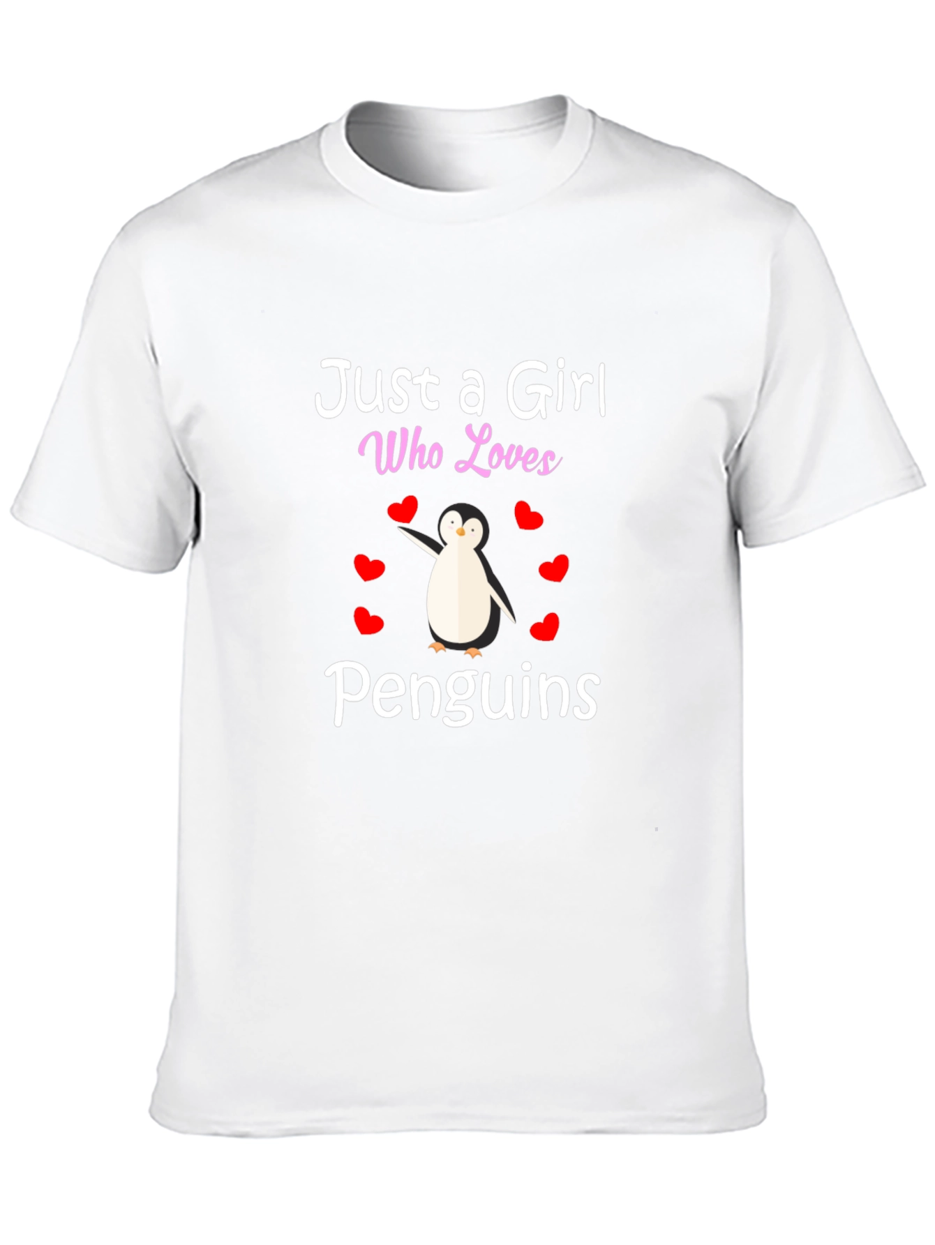 Black Just a Girl Who Loves Penguins T-Shirt view 10