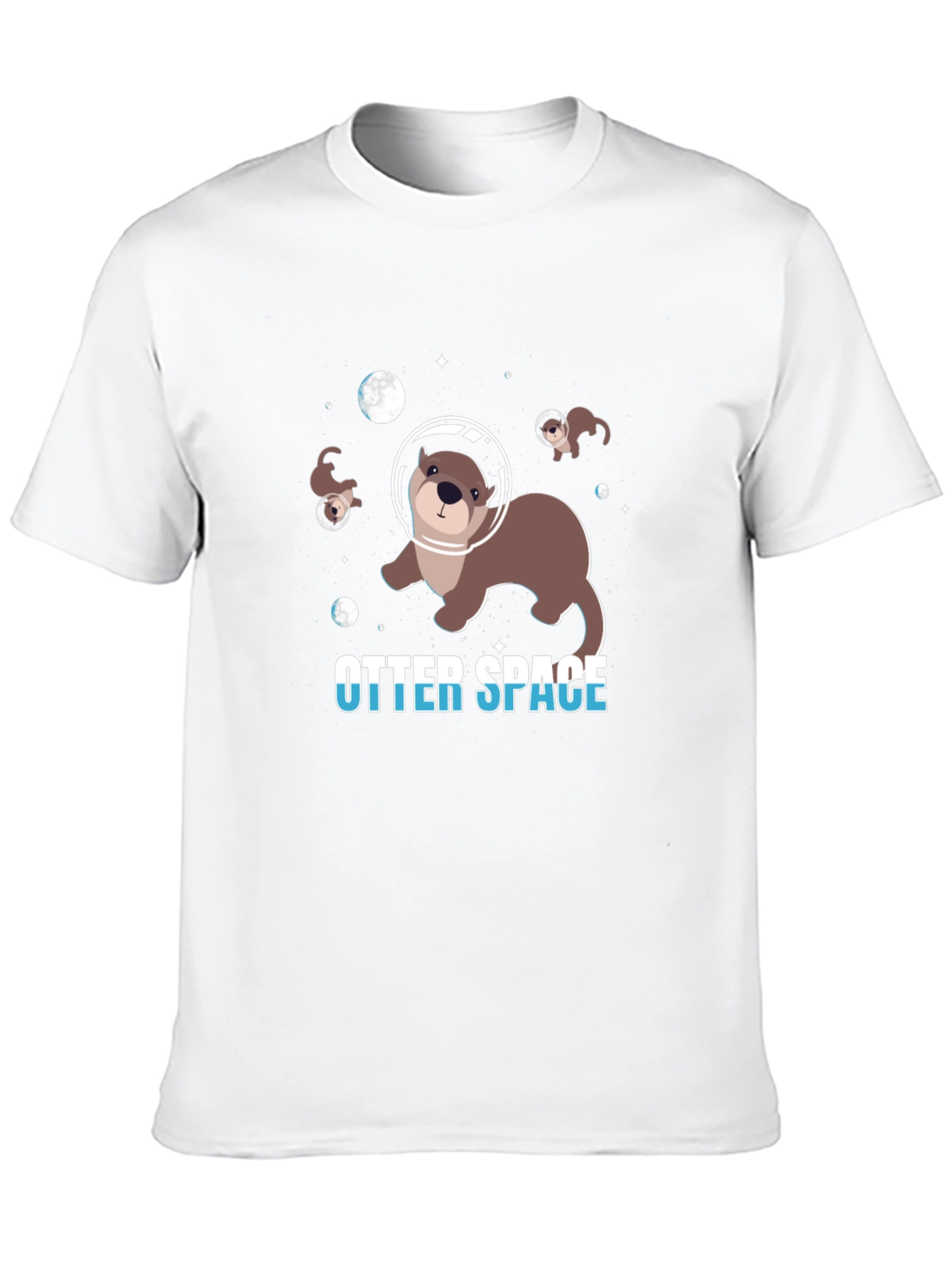 Black Otter Space T-Shirt, Galaxy Design view 10