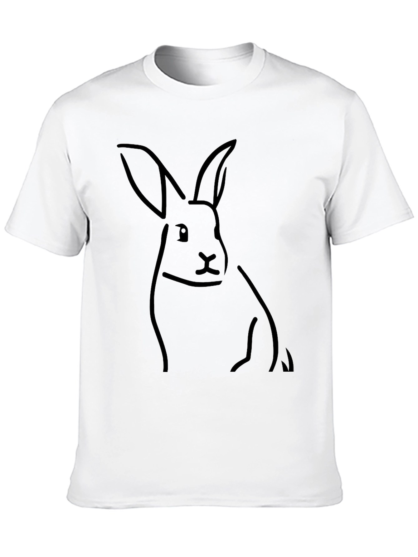 Black Rabbit Outline Graphic T-Shirt - Modern Minimalist Design view 10