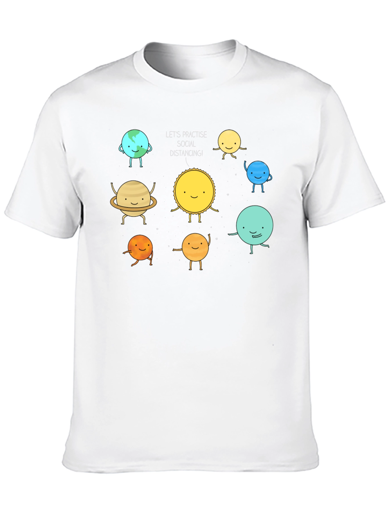 Black Social Distancing Planets Graphic Black T-Shirt view 10