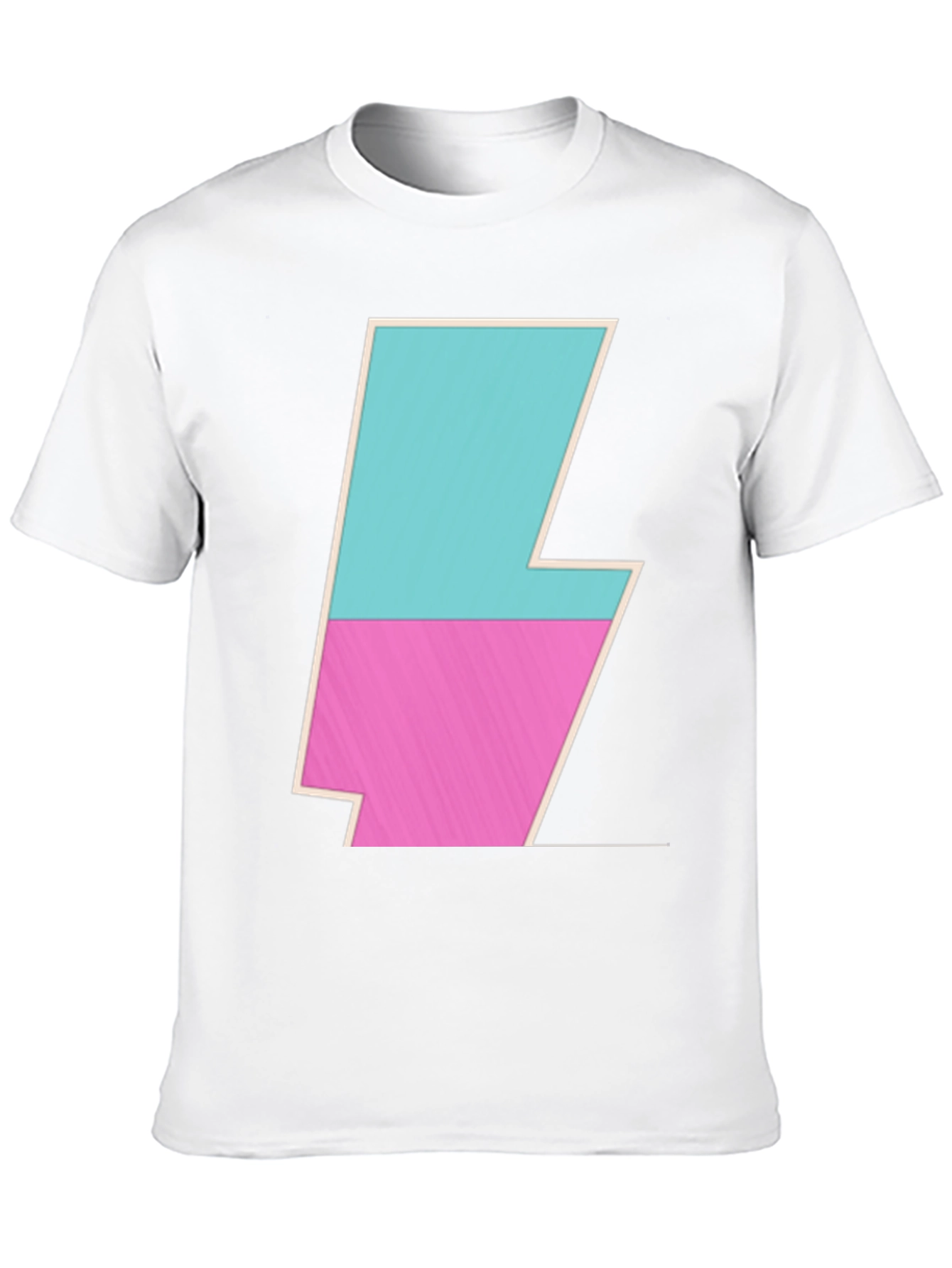 Black Retro Lightning Bolt Tee - Black Cotton Blend view 10