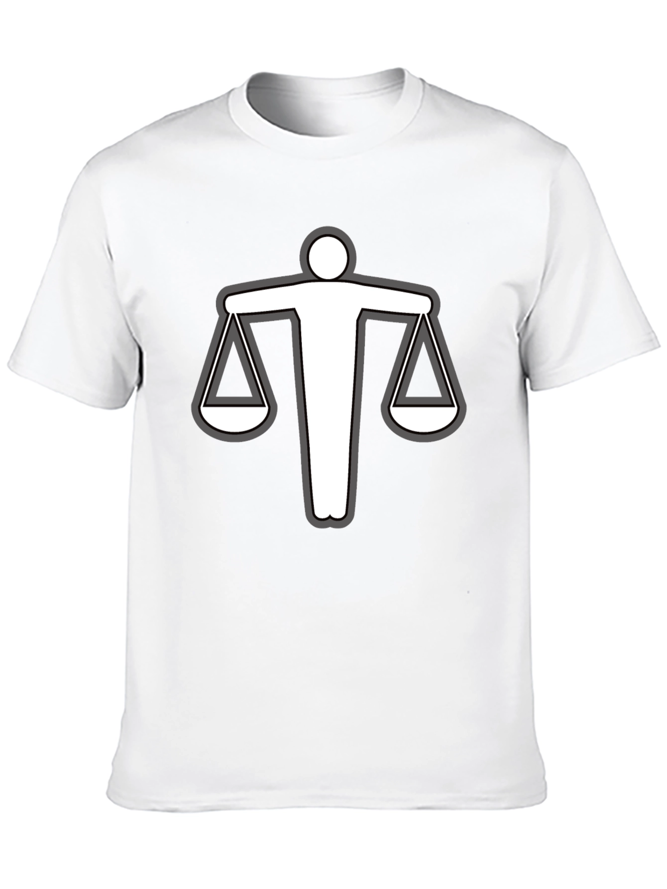 Black Scales of Justice Graphic T-Shirt - Black Cotton Tee view 10
