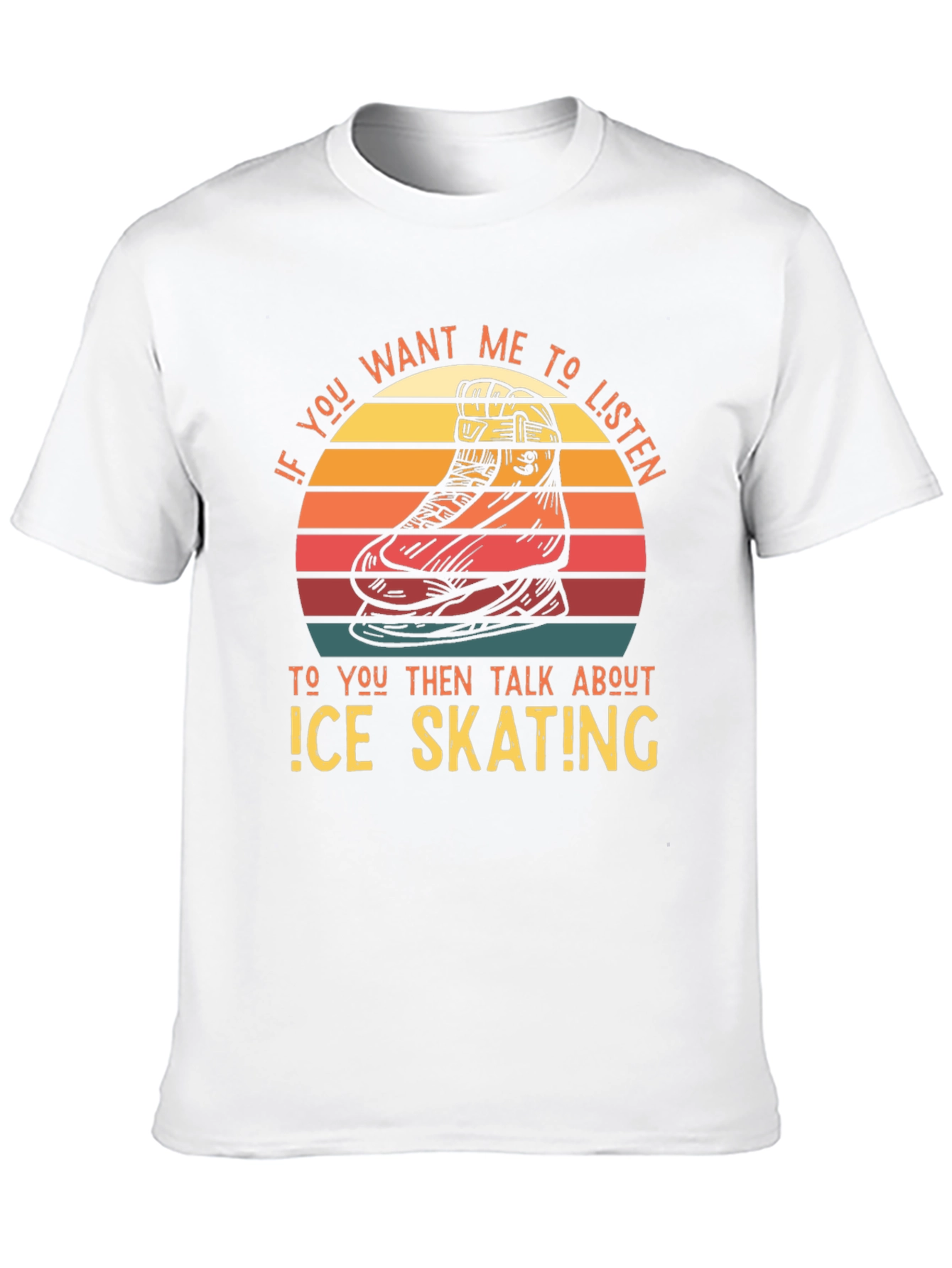 Black Ice Skating Retro T-Shirt view 10