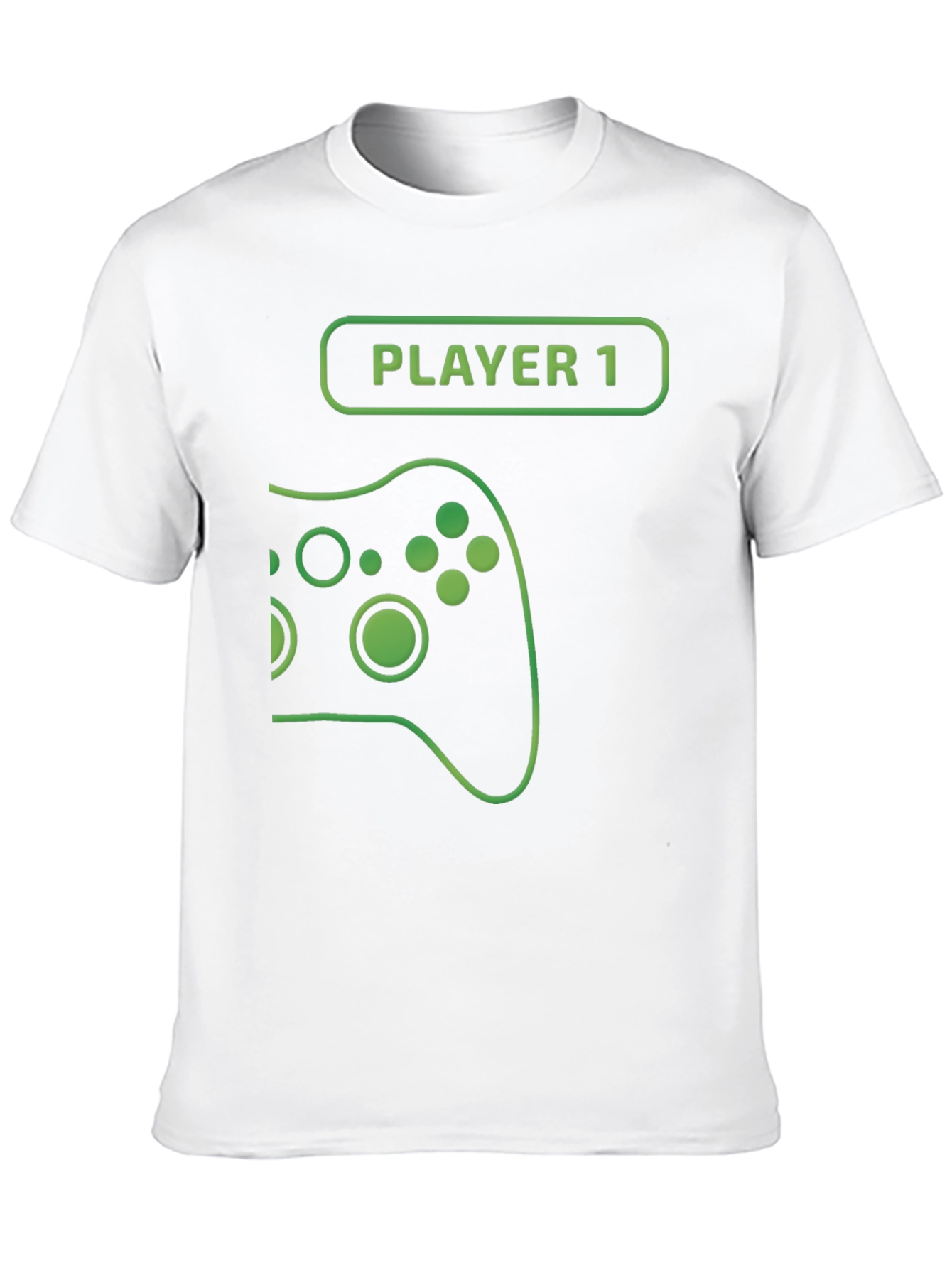 Black Player 1 Gamer T-Shirt - Black Cotton Gaming Tee view 10