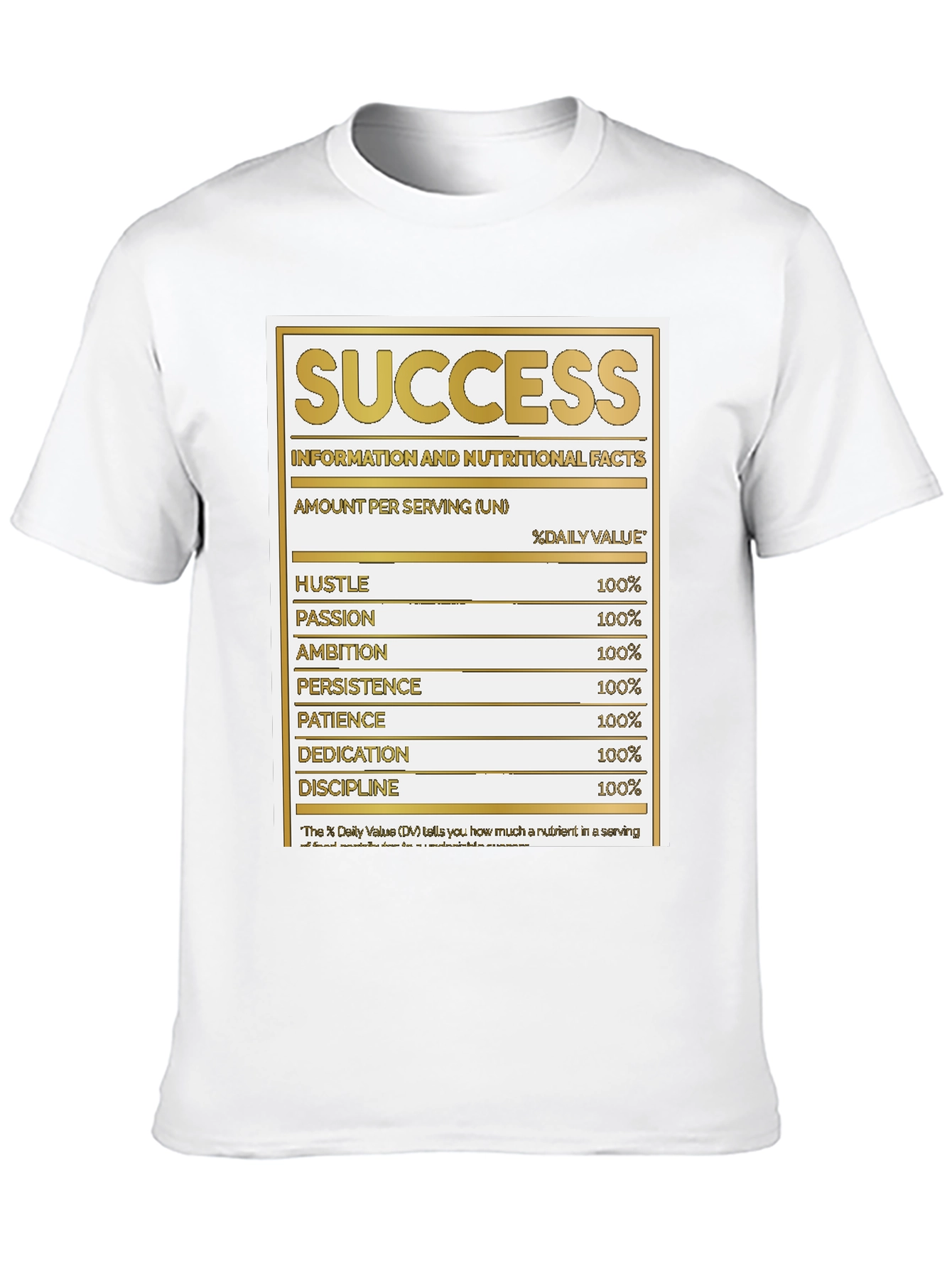 Black Success Nutrition Facts Black T-Shirt view 10