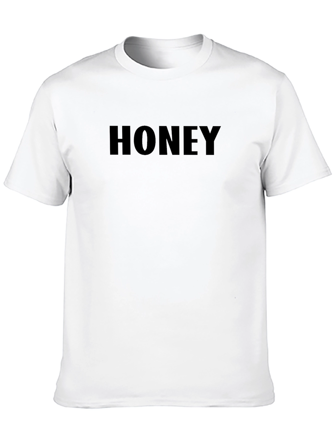 Black Men's Black "Honey" Graphic Tee - Casual Short Sleeve Shirt view 10