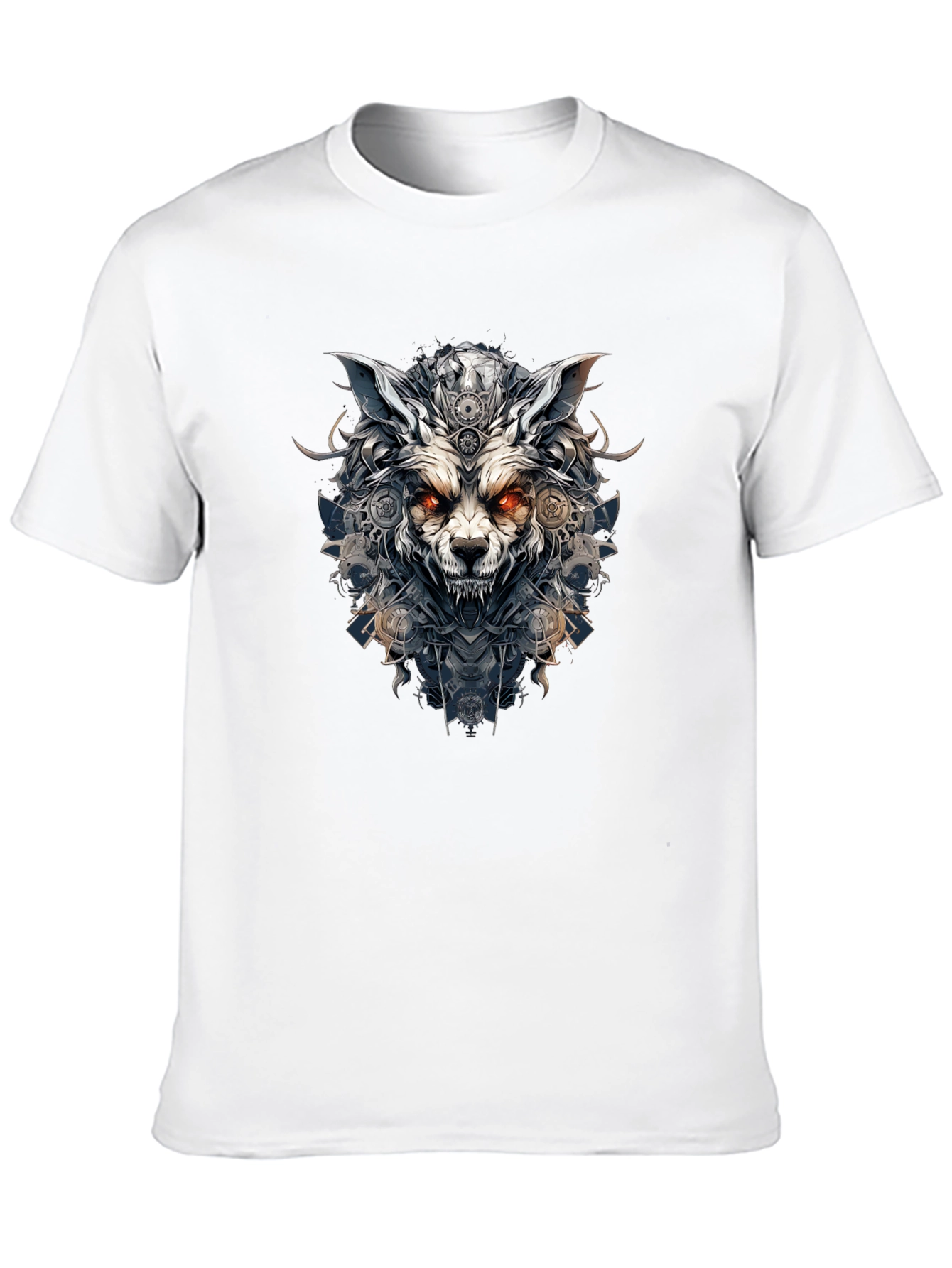 Black Wolf Graphic Print Black T-Shirt view 10