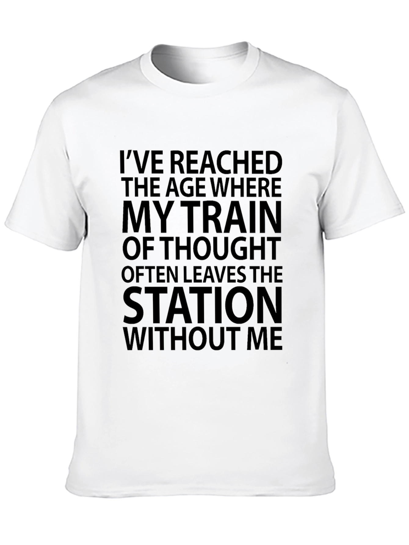 Black Humorous Train of Thought Graphic Tee view 10
