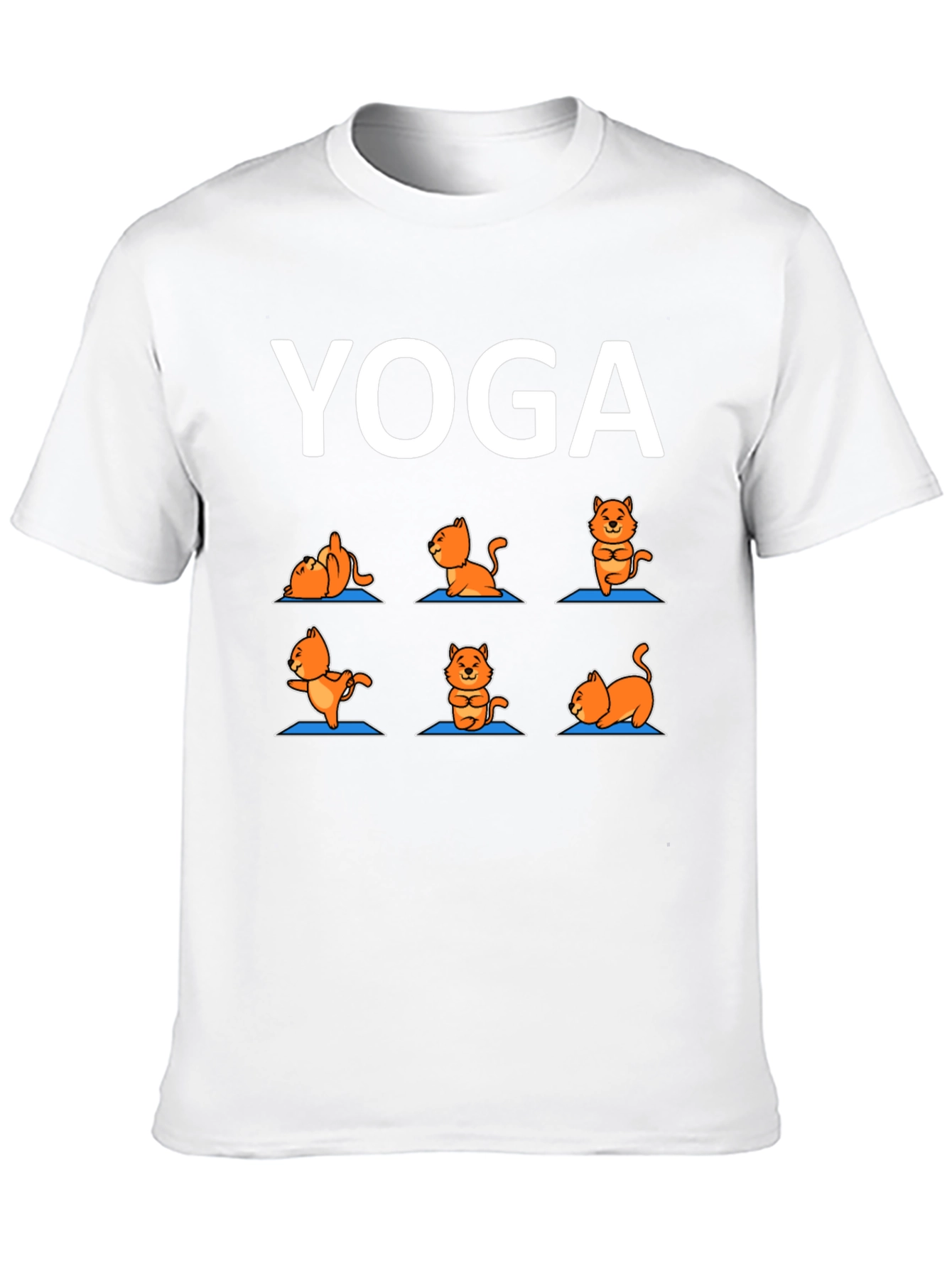 Black Yoga Cat T-Shirt: Funny Cartoon Tee view 10