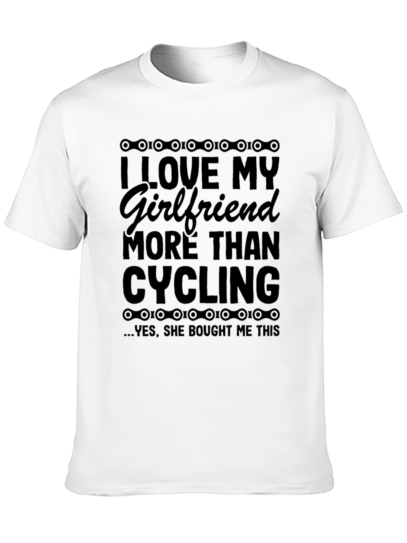 Black I Love My Girlfriend Cycling Graphic T-Shirt view 10