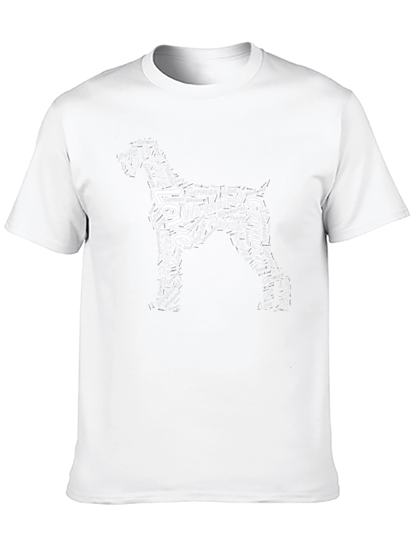 Black German Wirehaired Pointer Word Art T-Shirt view 10