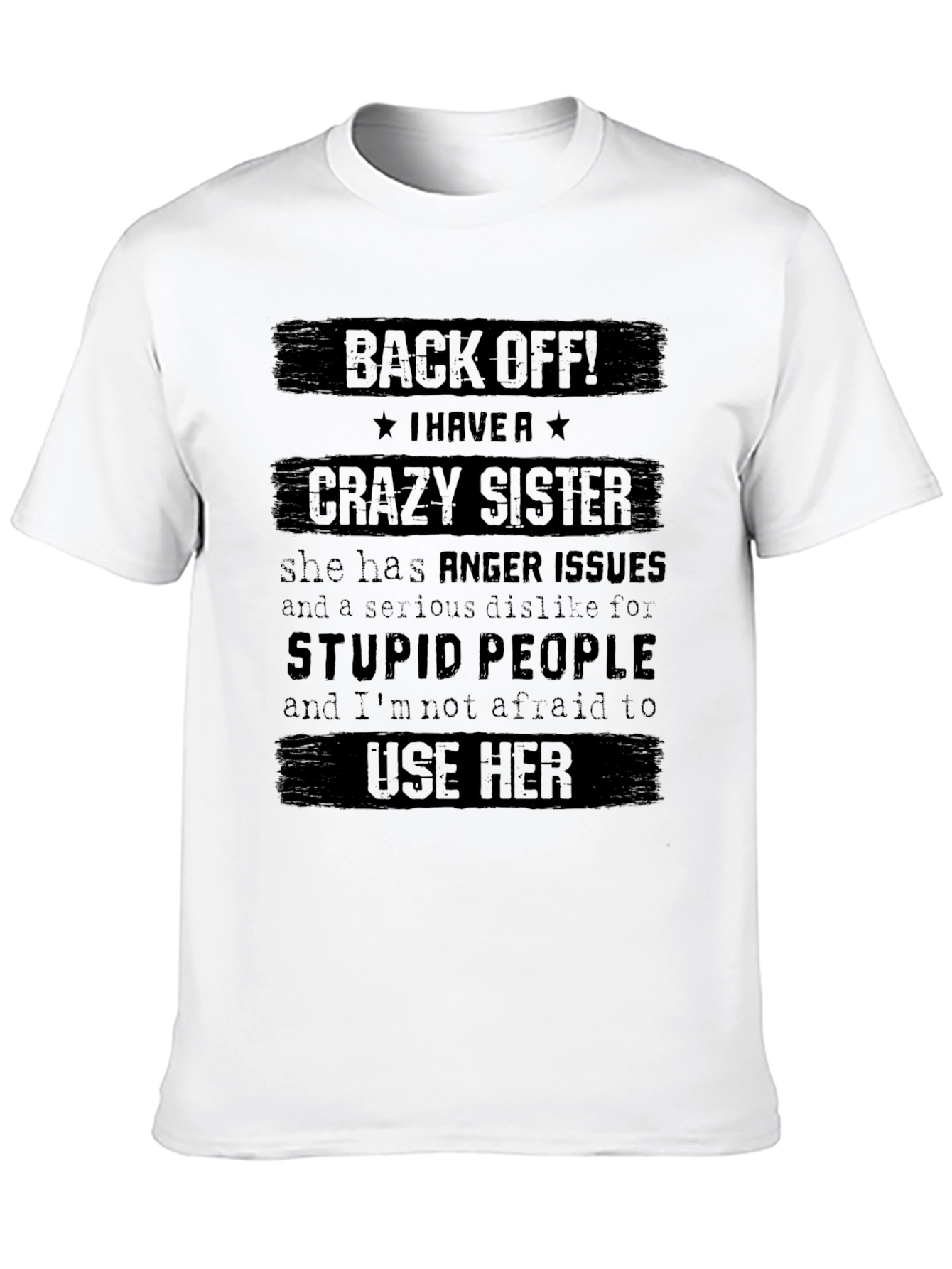 Black Crazy Sister Graphic Tee - Funny Novelty Shirt view 10