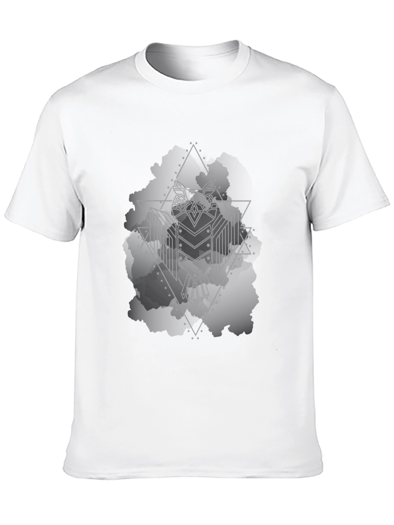 Black Geometric Owl Graphic Black T-Shirt view 10