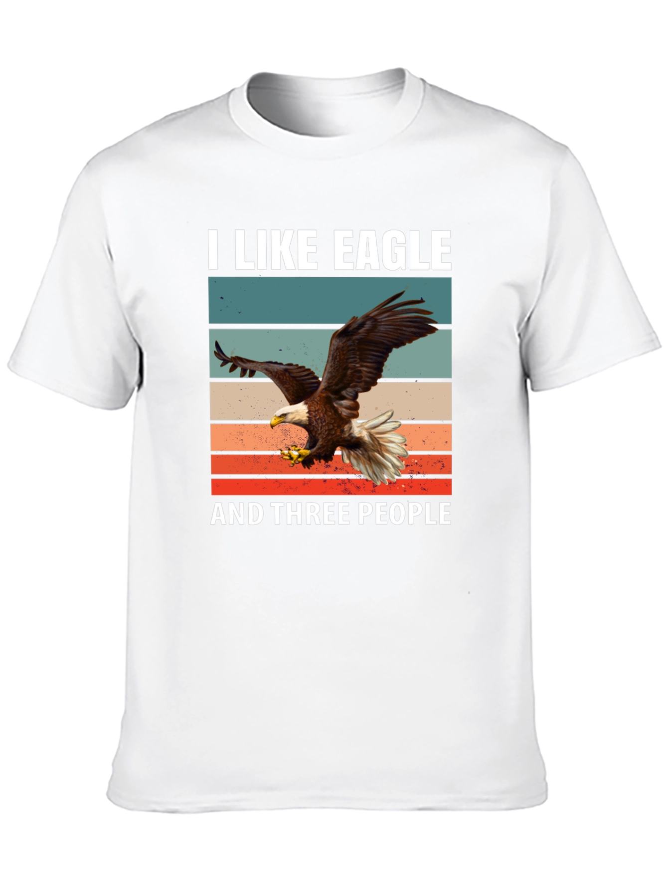 Black I Like Eagle and Three People T-Shirt view 10