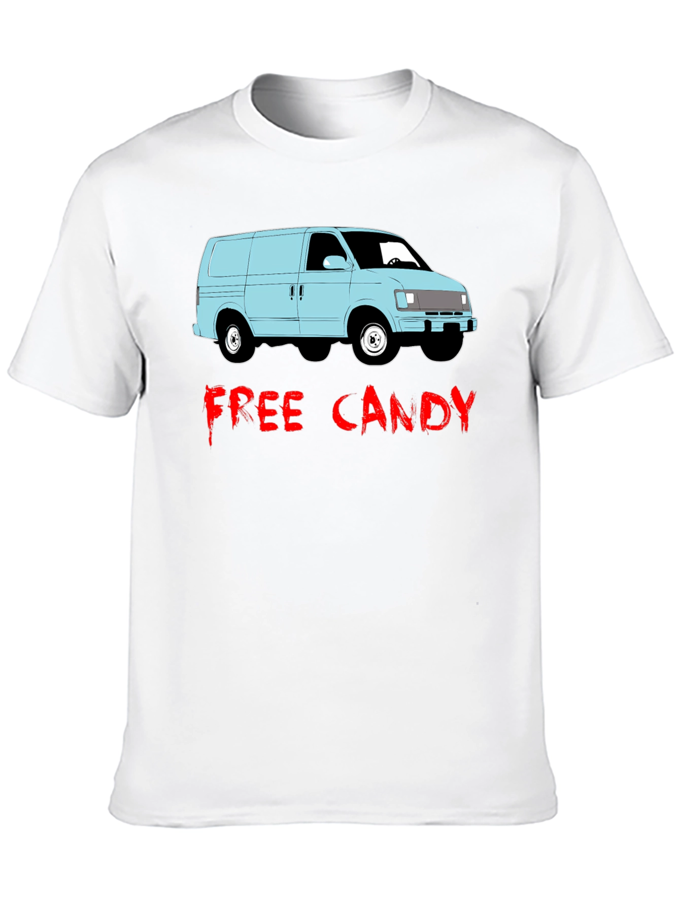 Black Free Candy Van T-Shirt - Funny Graphic Tee view 10
