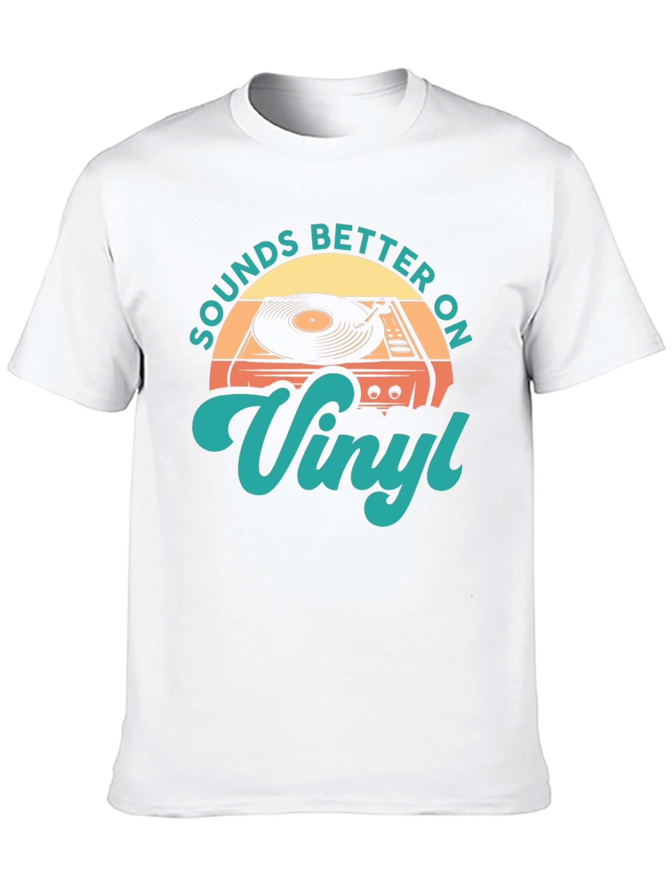 Black Sounds Better On Vinyl Retro T-Shirt view 10