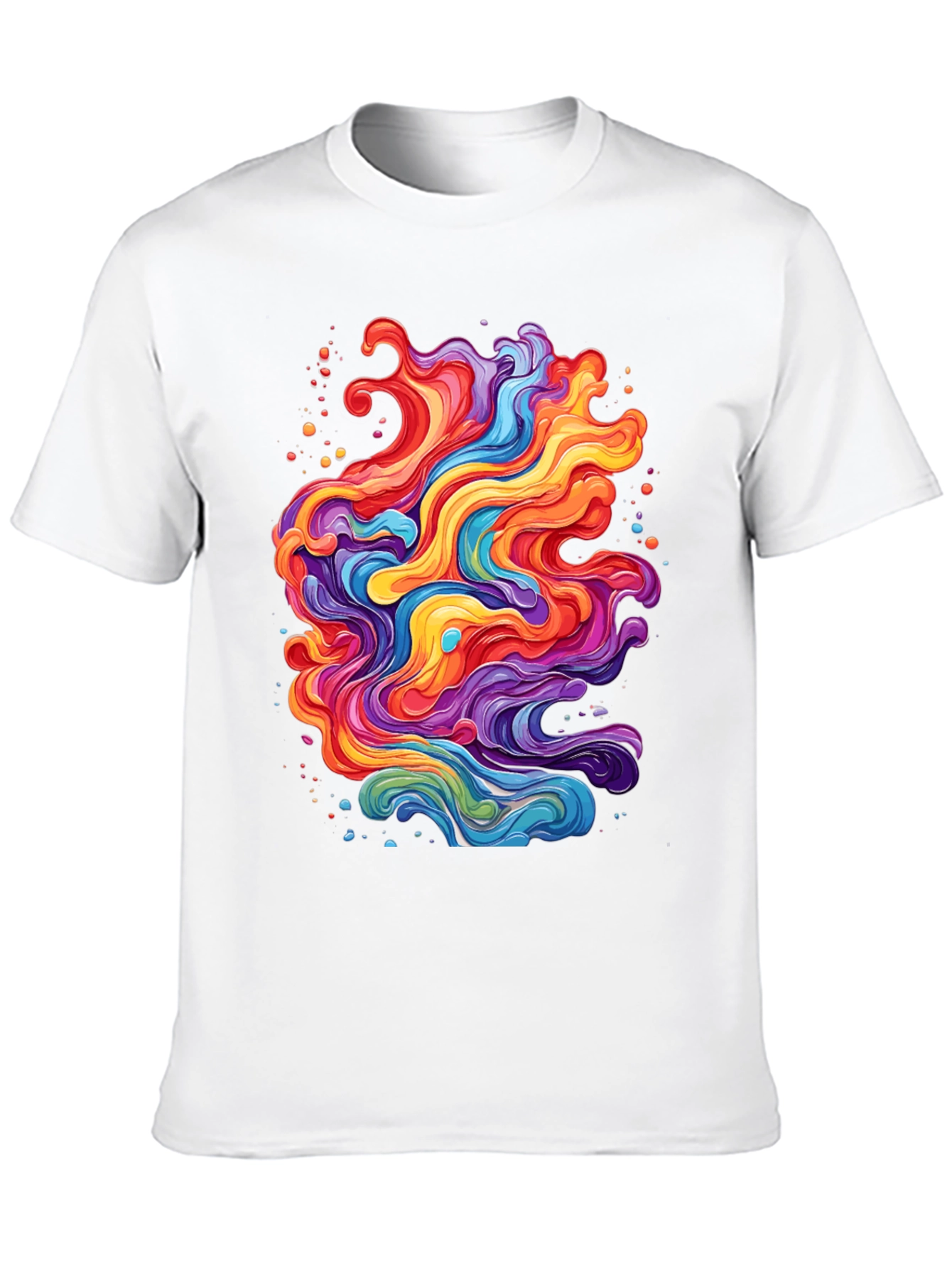 Black Vibrant Abstract Swirl T-Shirt - Black view 10