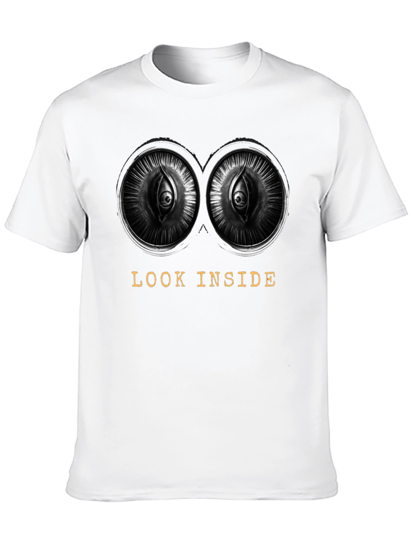 Black Look Inside Graphic Tee - Unique Eye Design view 10