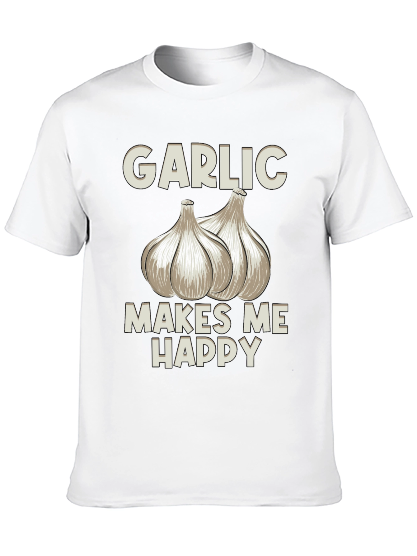 Black Garlic Makes Me Happy T-Shirt - Foodie Tee view 10