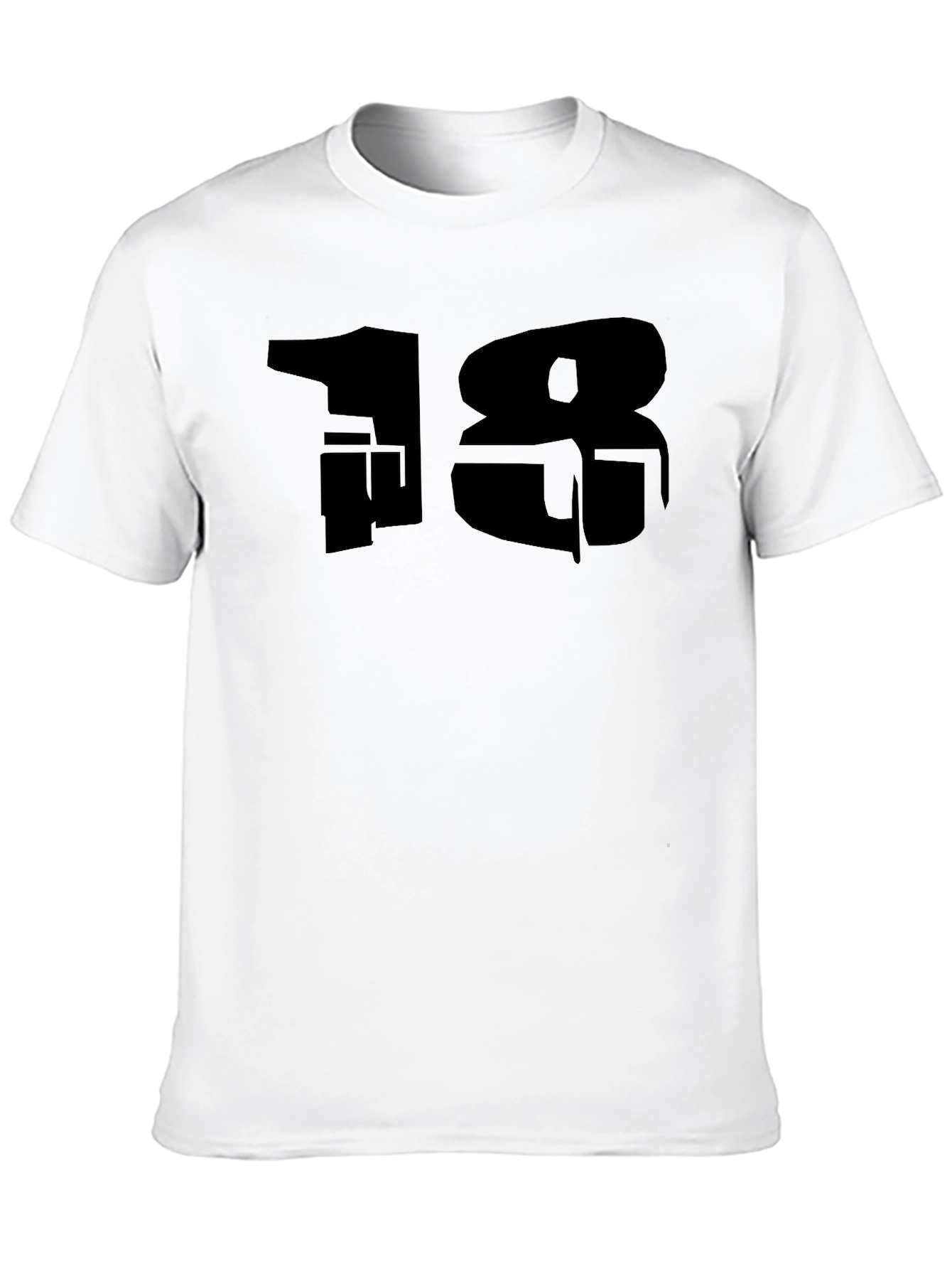 Black Graphic Number T-Shirt - Black, Casual Style view 10