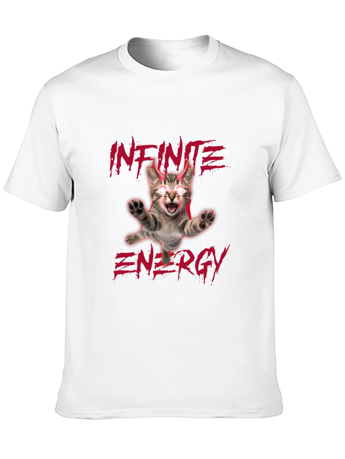 Black Infinite Energy Cat T-Shirt - Men's Black Tee view 10